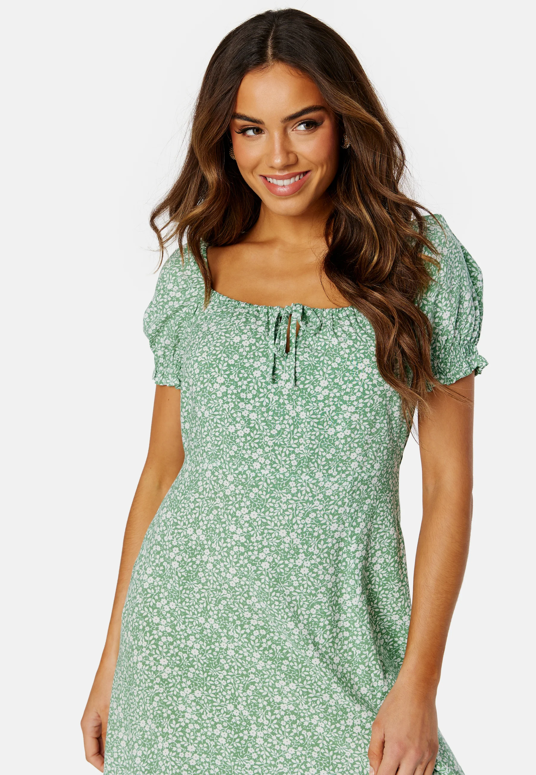 Front Tie Long Viscose Dress - Image 2