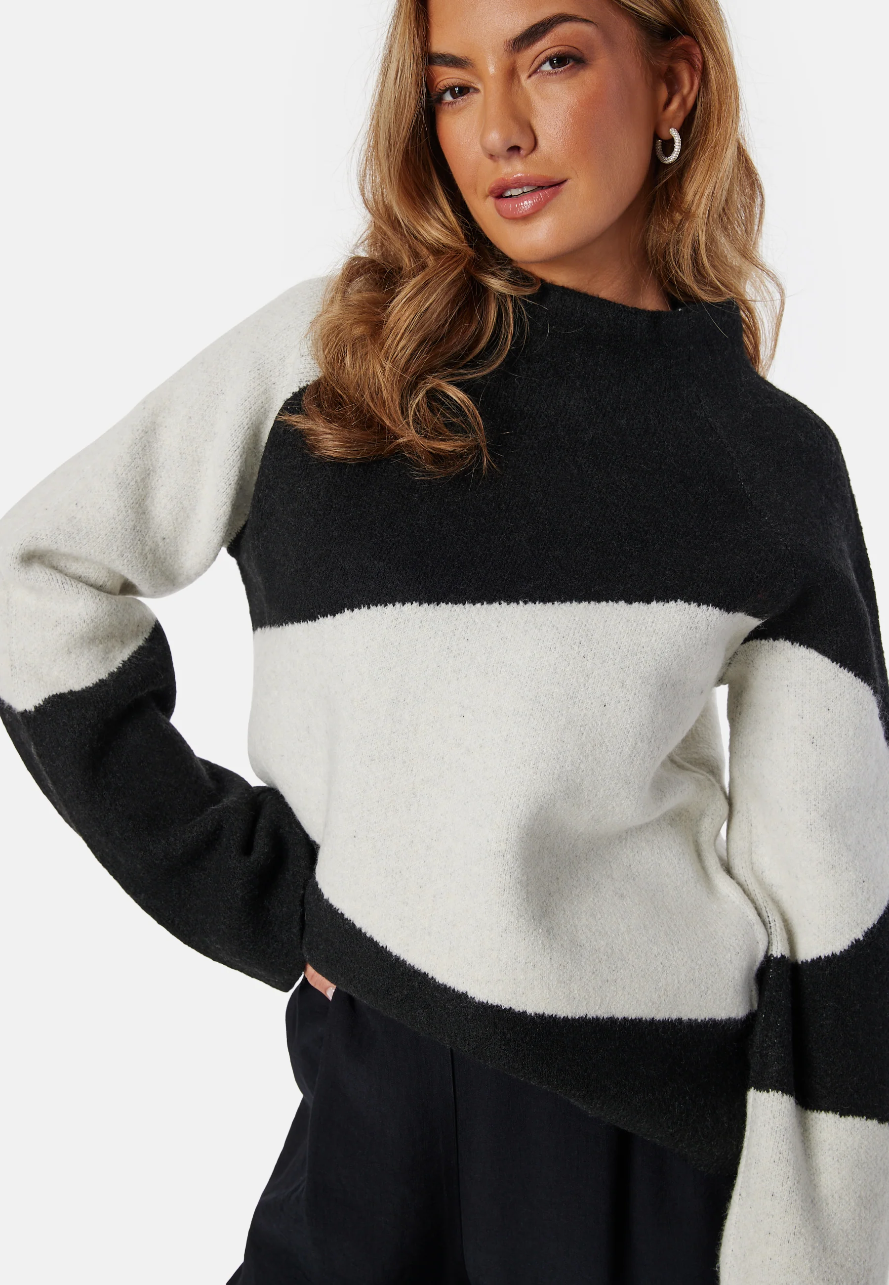 Funnel Neck Knitted Sweater - Image 2