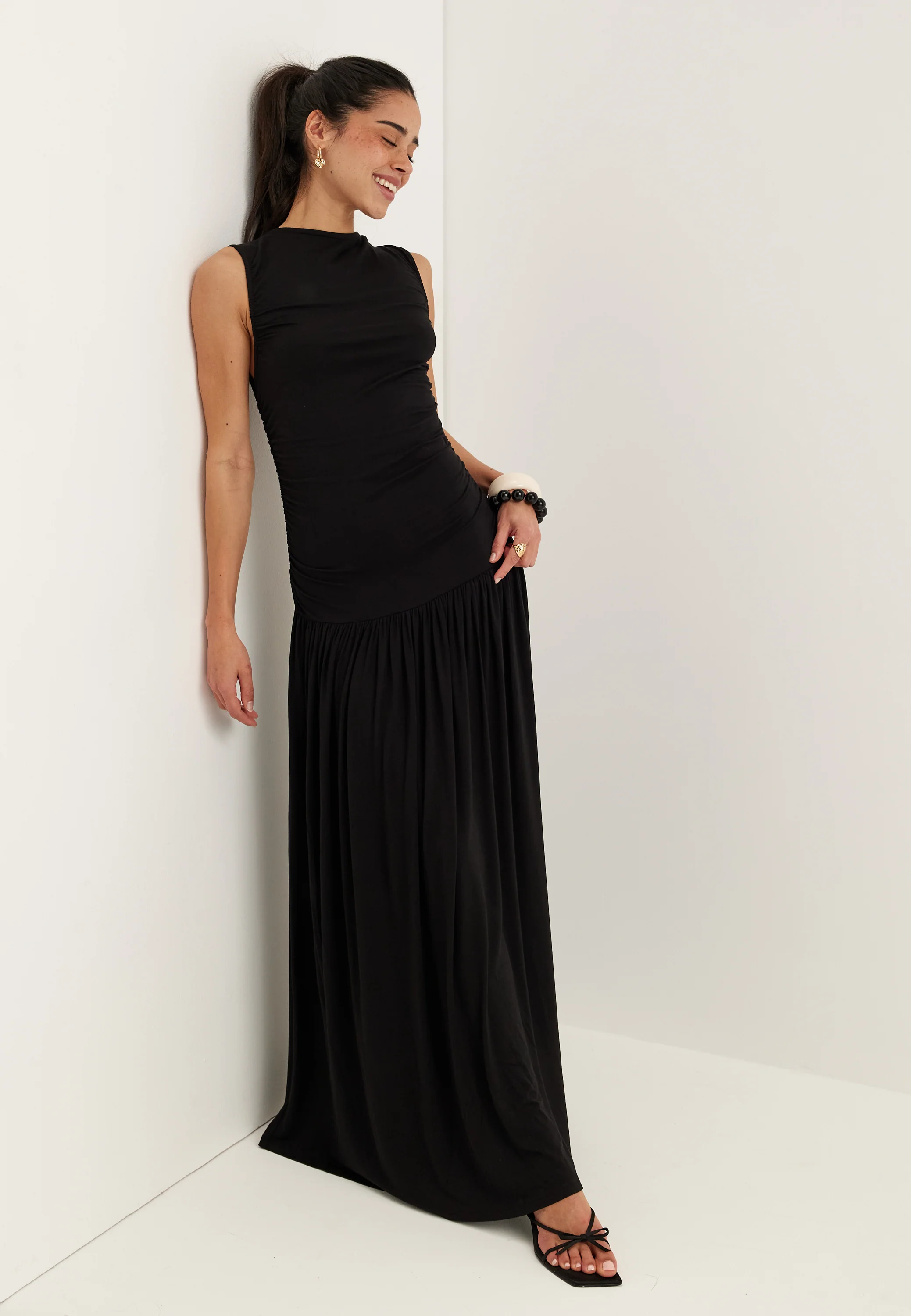 Gathered Side Maxi Dress - Image 2