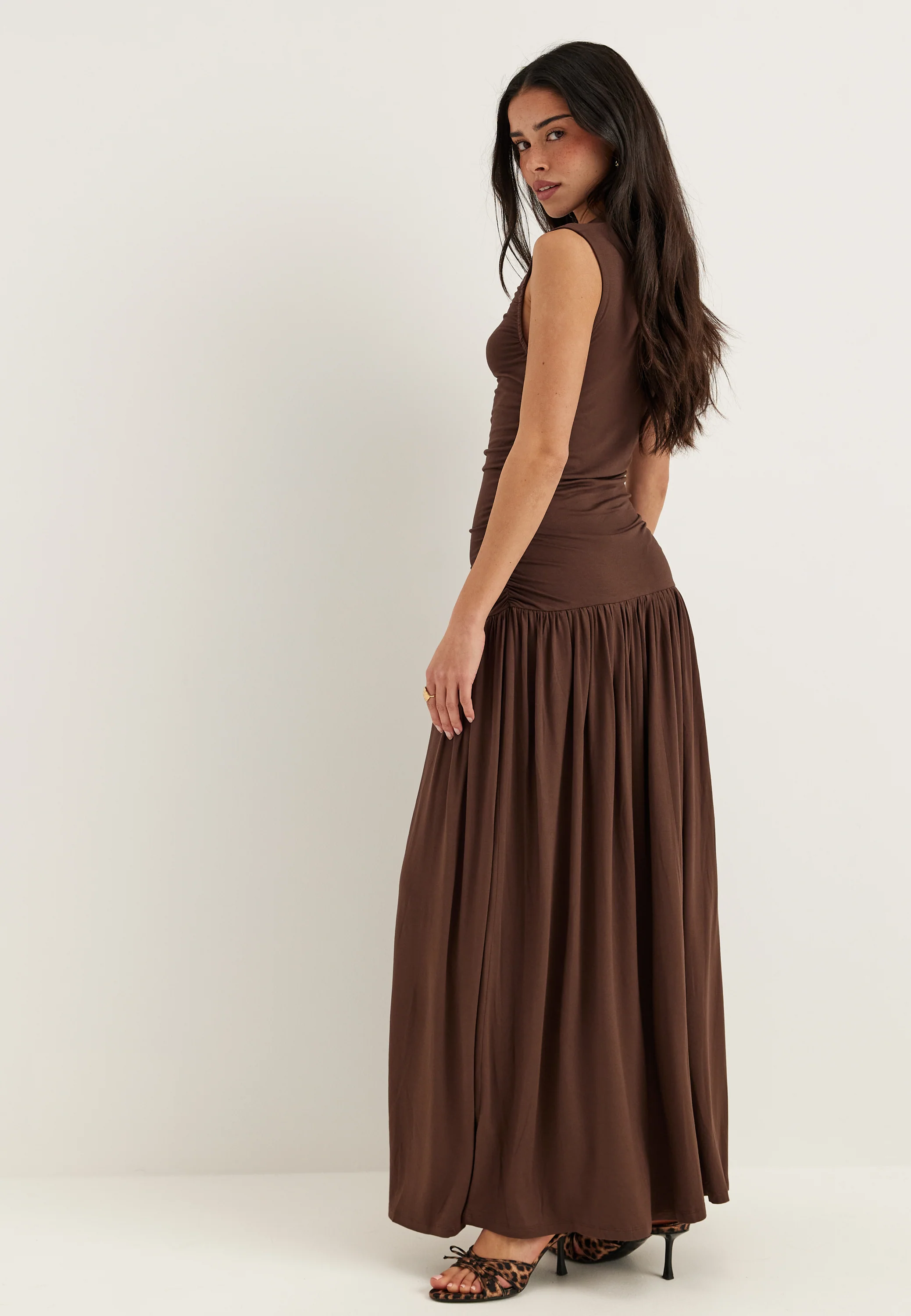 Gathered Side Maxi Dress - Image 3