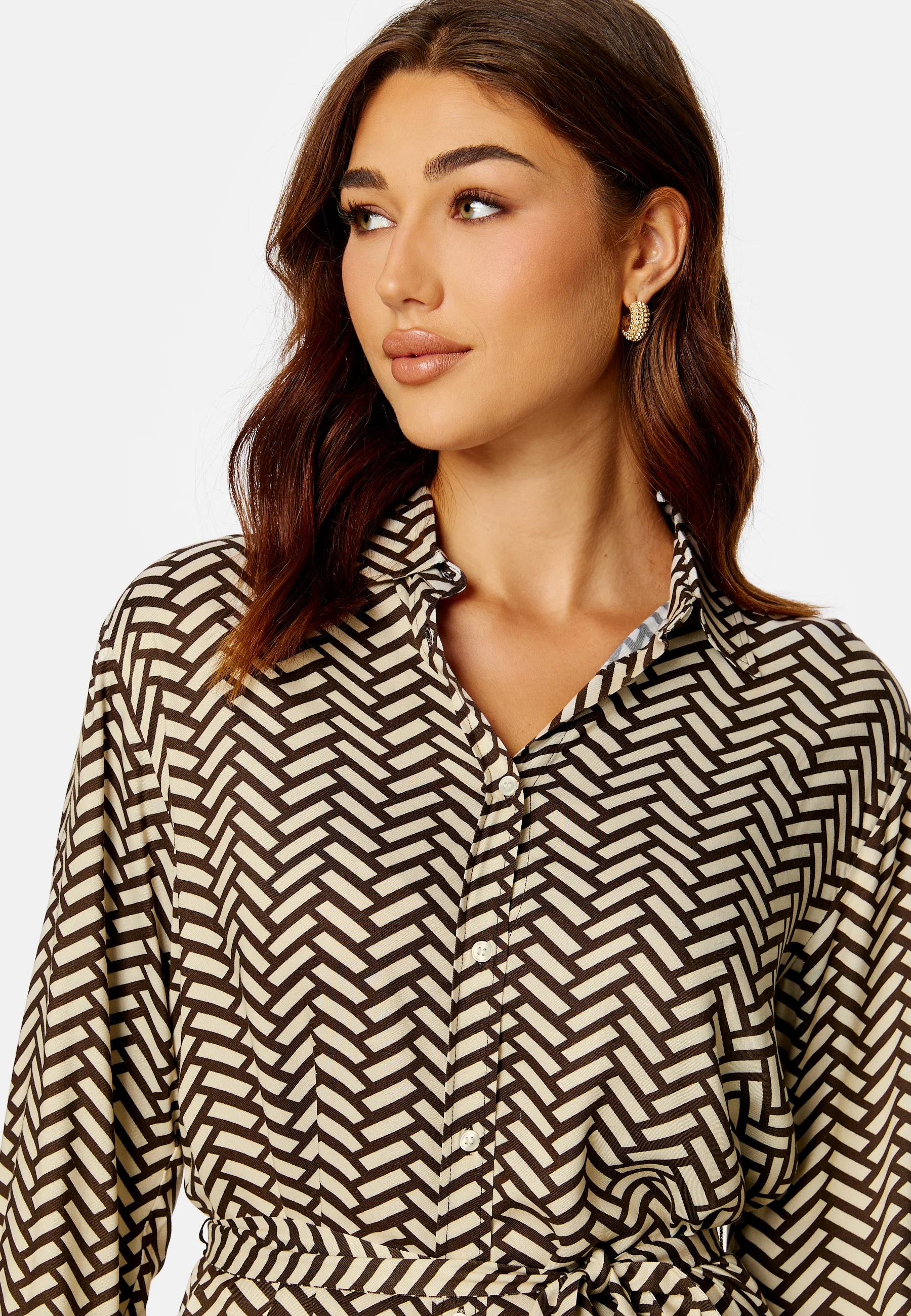 Geometric Shirt Dress - Image 4