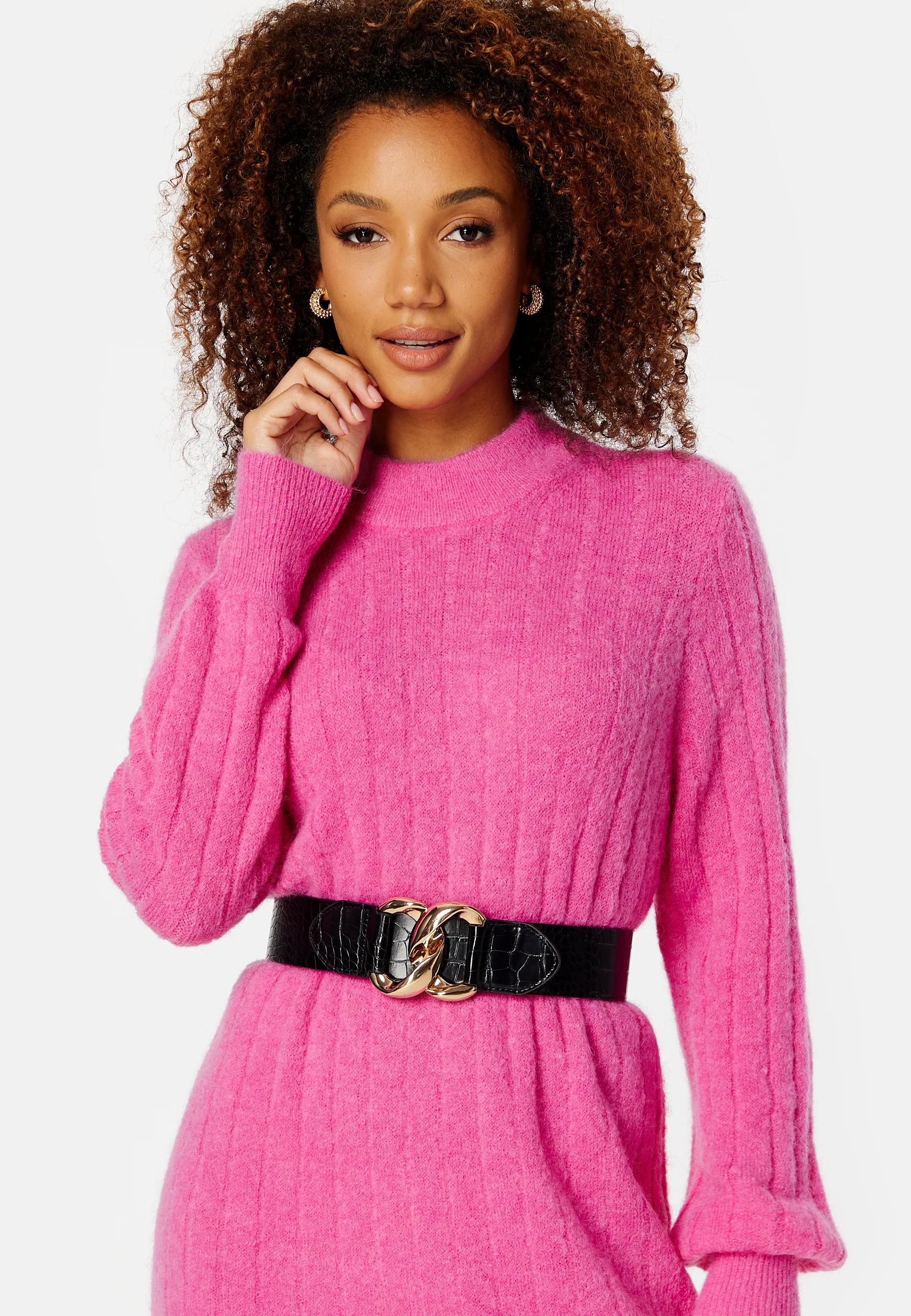 Glowie LS Knit O-Neck Dress - Image 4