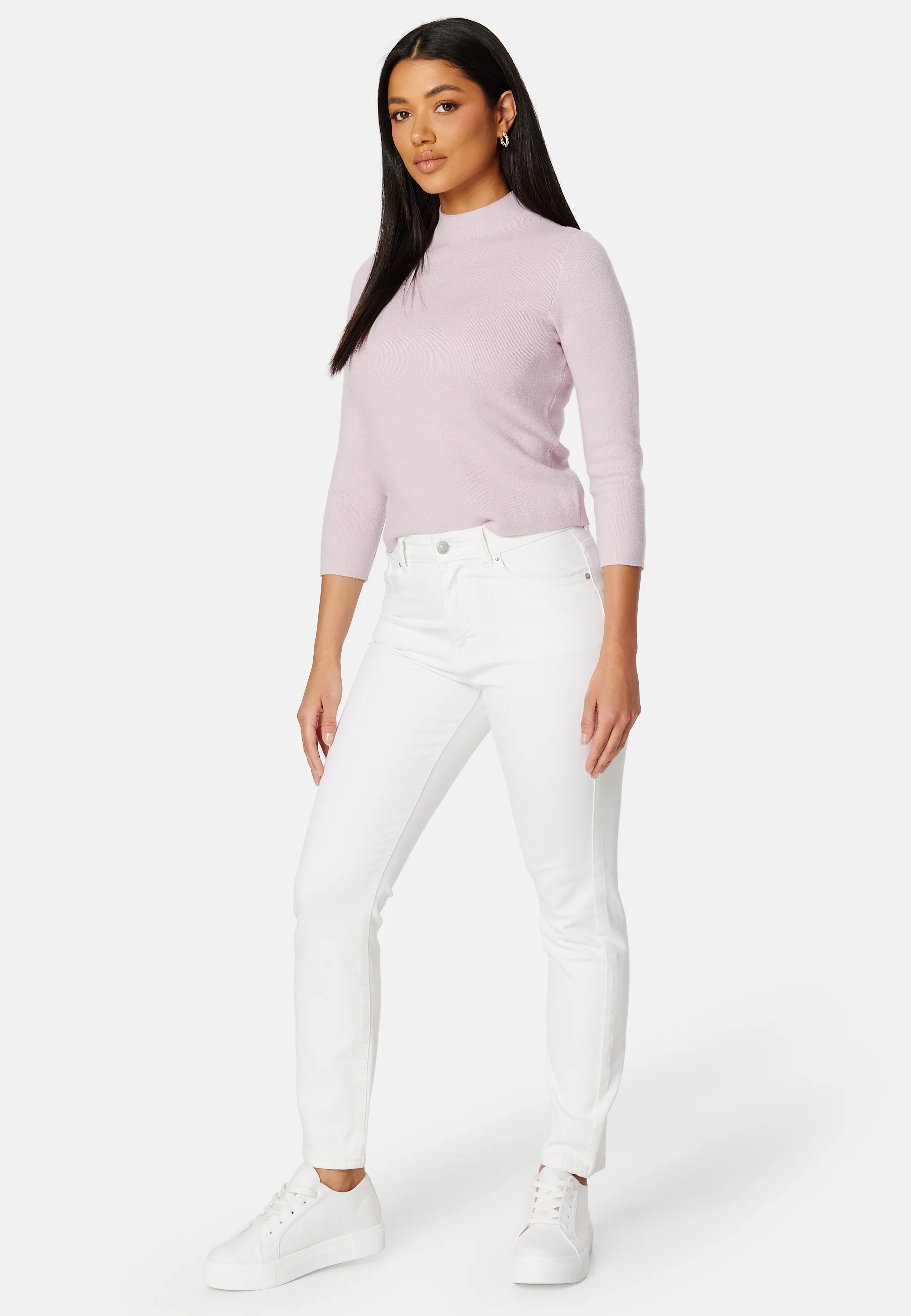 Gold Rib 3/4 FunnelneckBlouse - Image 2