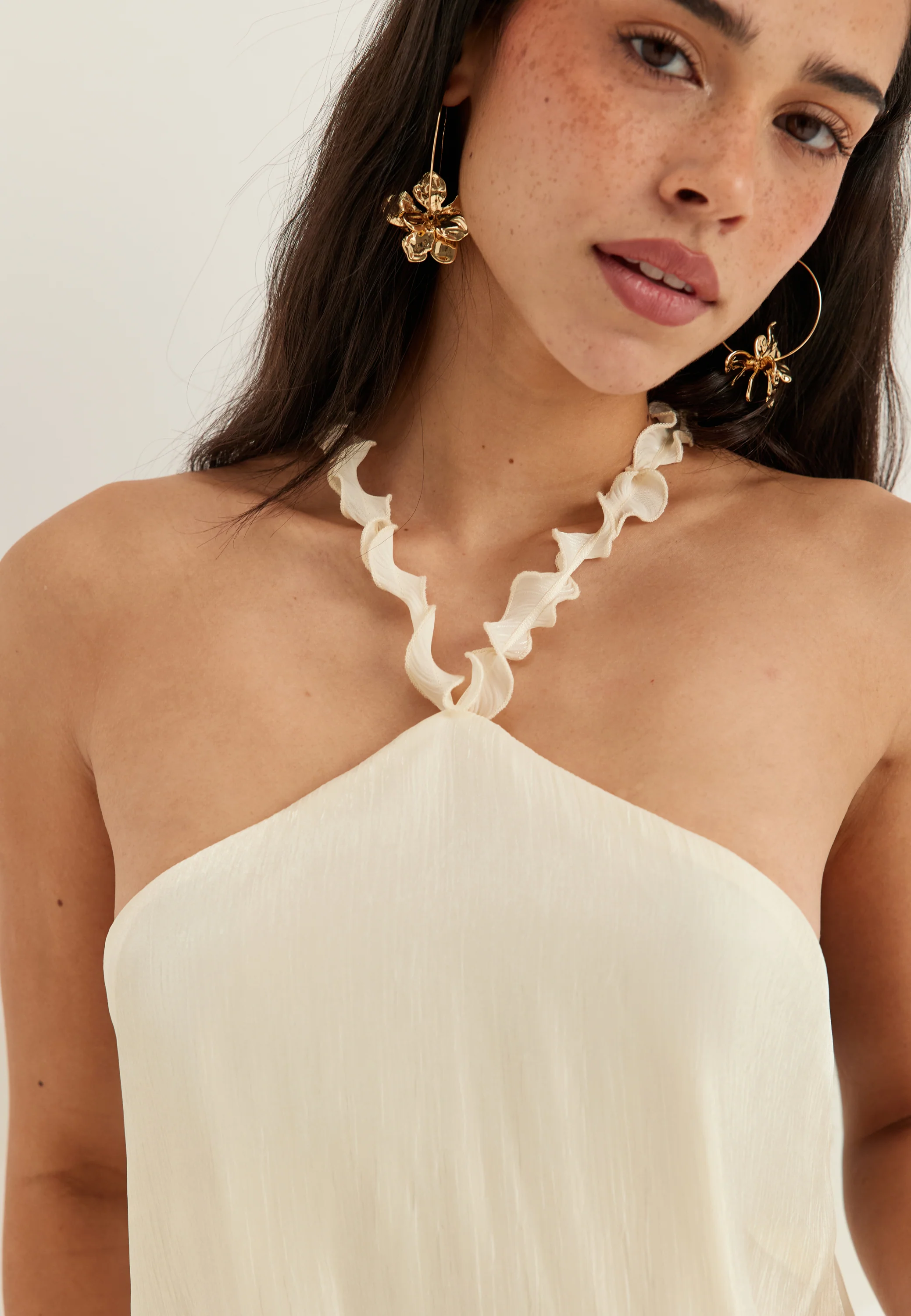 Halterneck Shimmer Flounce Top - Image 4