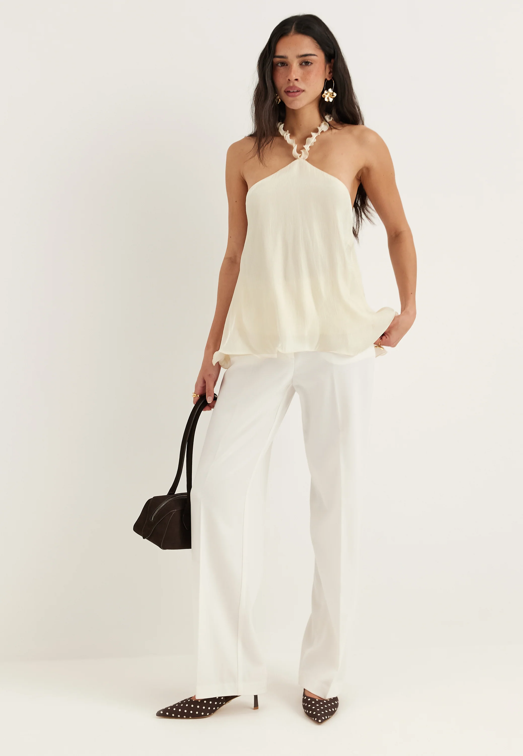 Halterneck Shimmer Flounce Top - Image 9