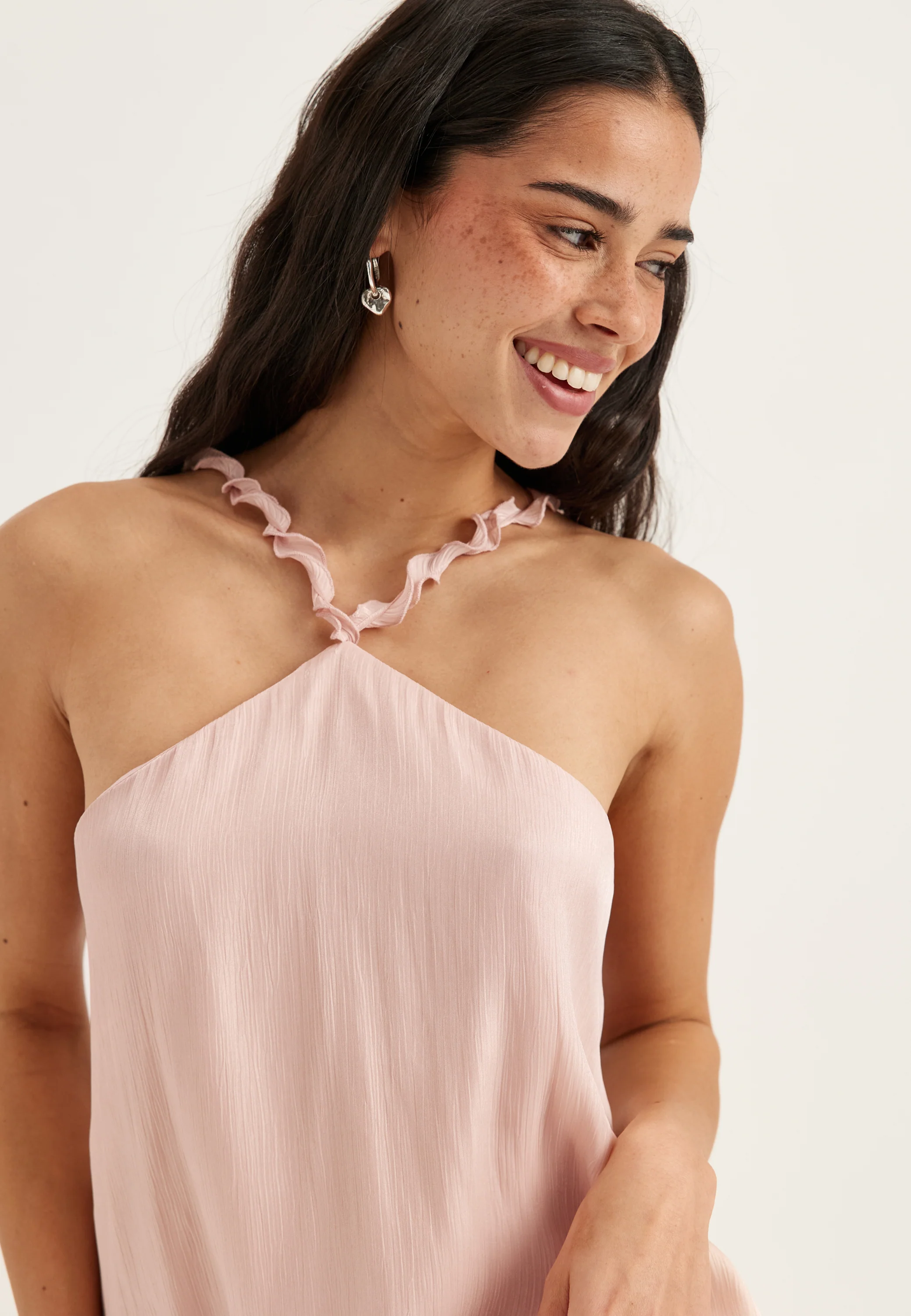 Halterneck Shimmer Flounce Top - Image 4