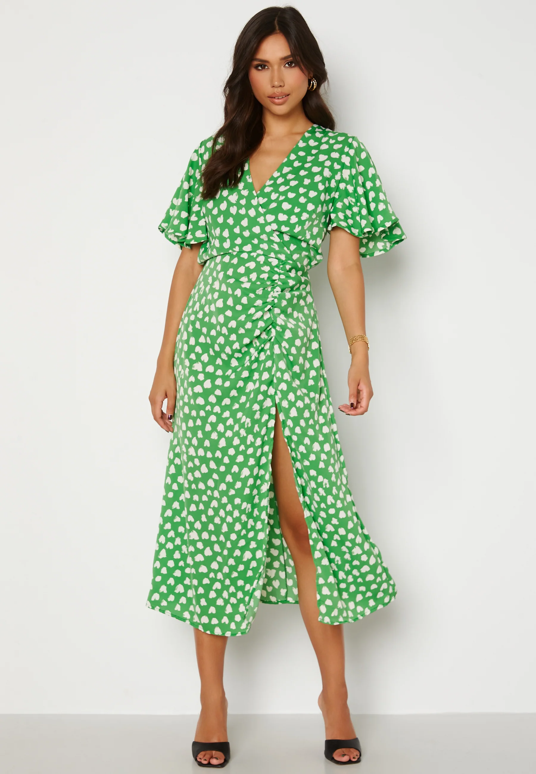 Heart Print Midi Dress