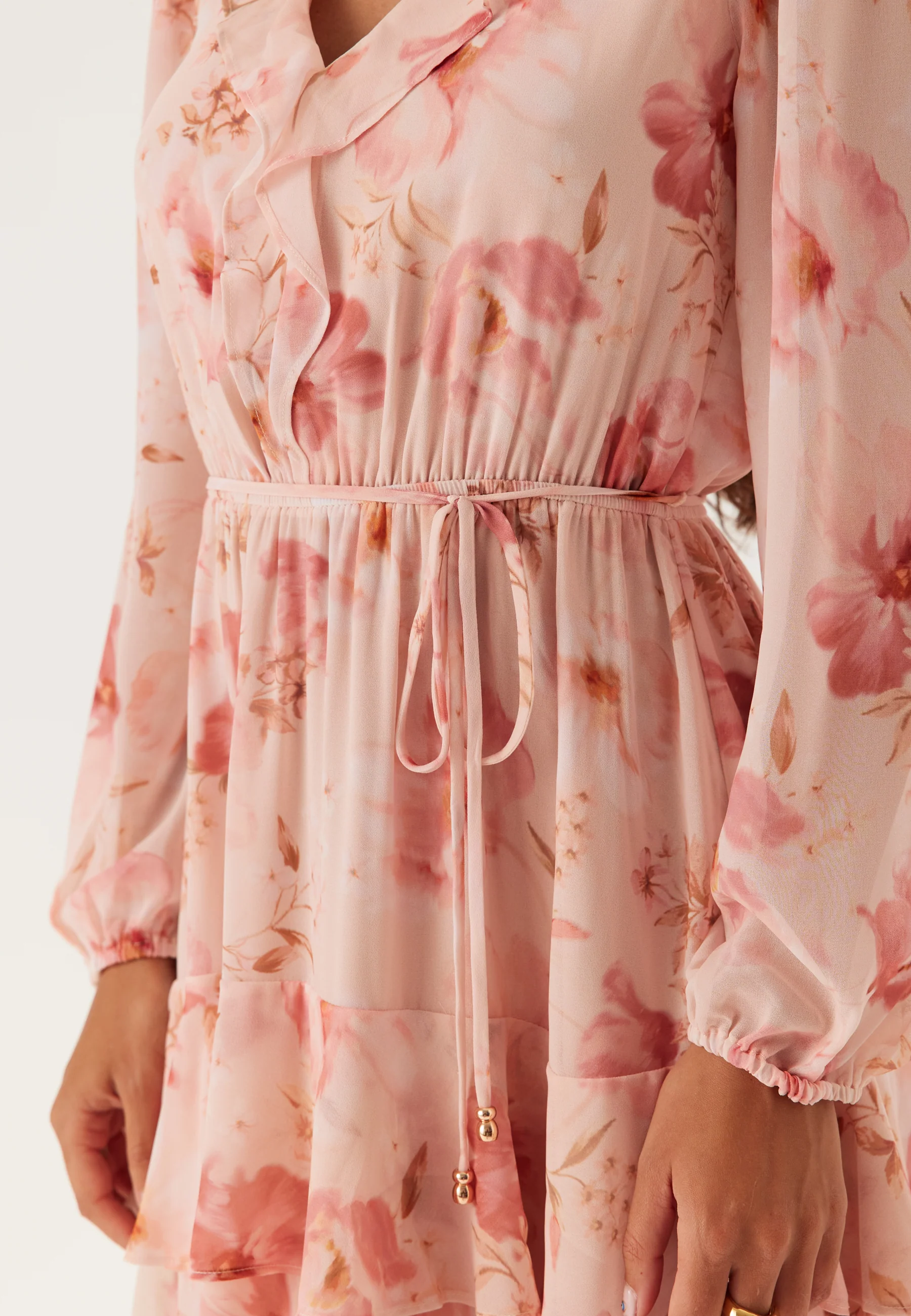 Heather Ruffle Long Sleeve Mini - Image 5