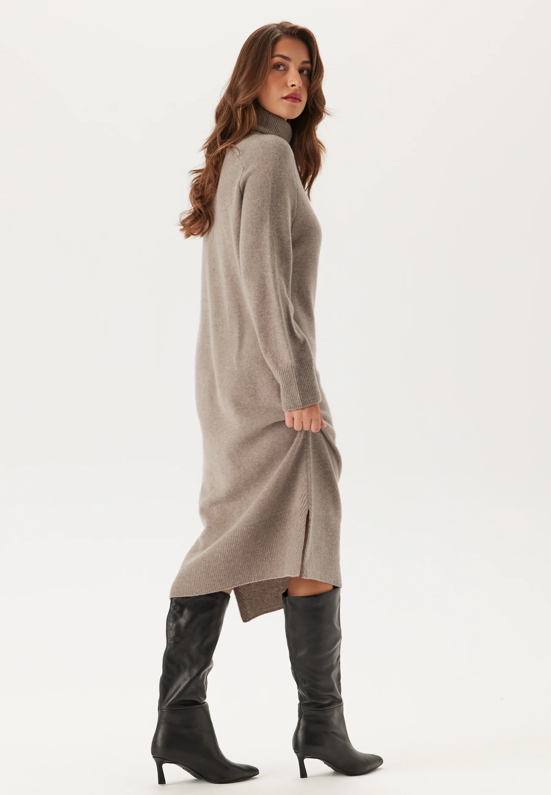 Herringbone Detail Rollneck Dr - Image 3