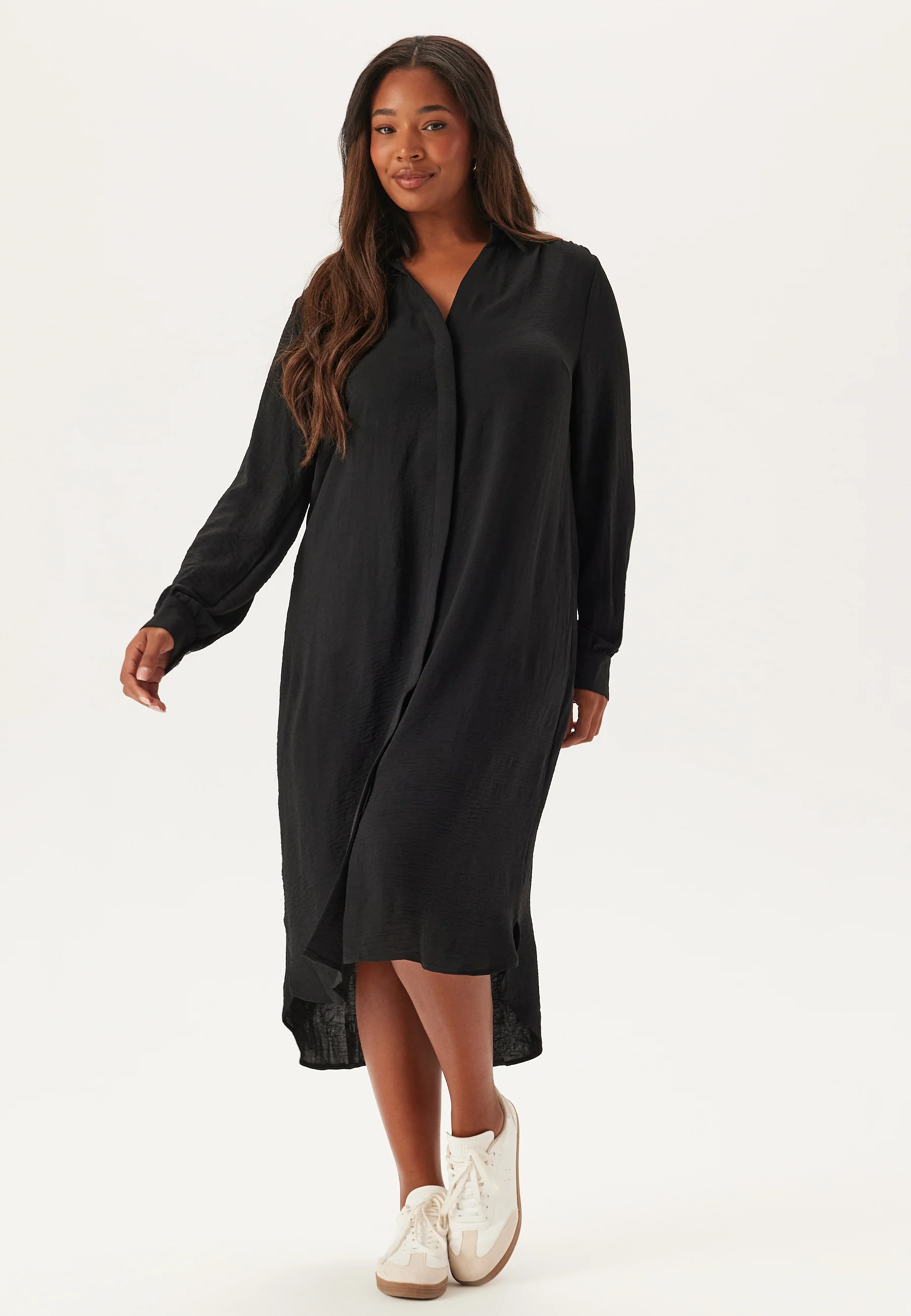Hidden Button Shirt Dress - Image 5