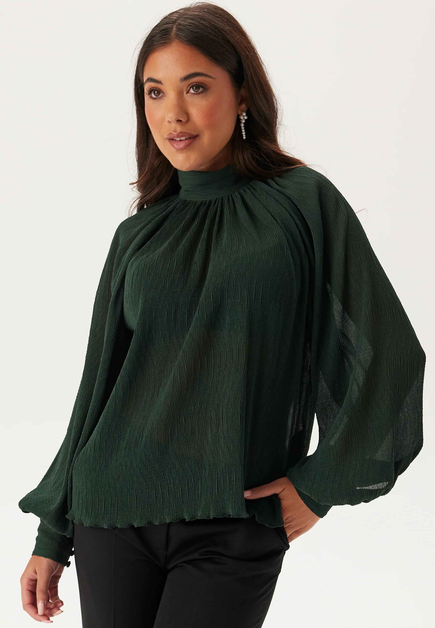 High Collar Structured Blouse