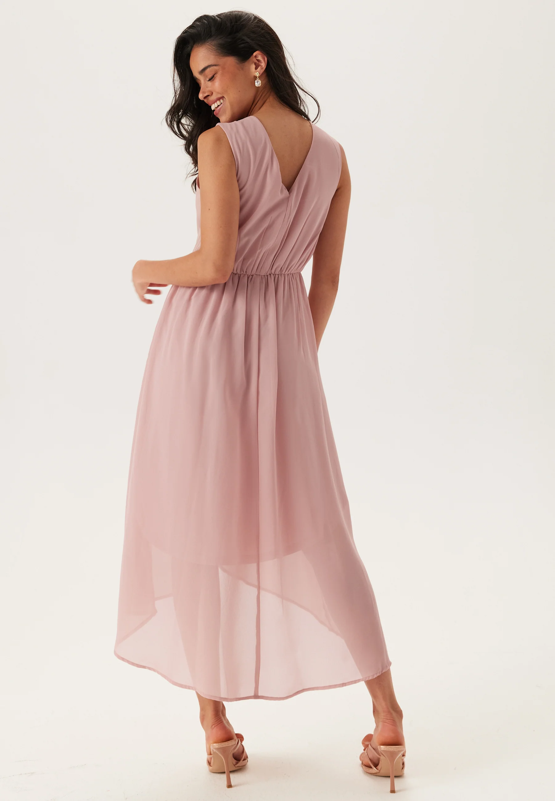 High-Low Sleeveless Chiffon Dress - Image 3