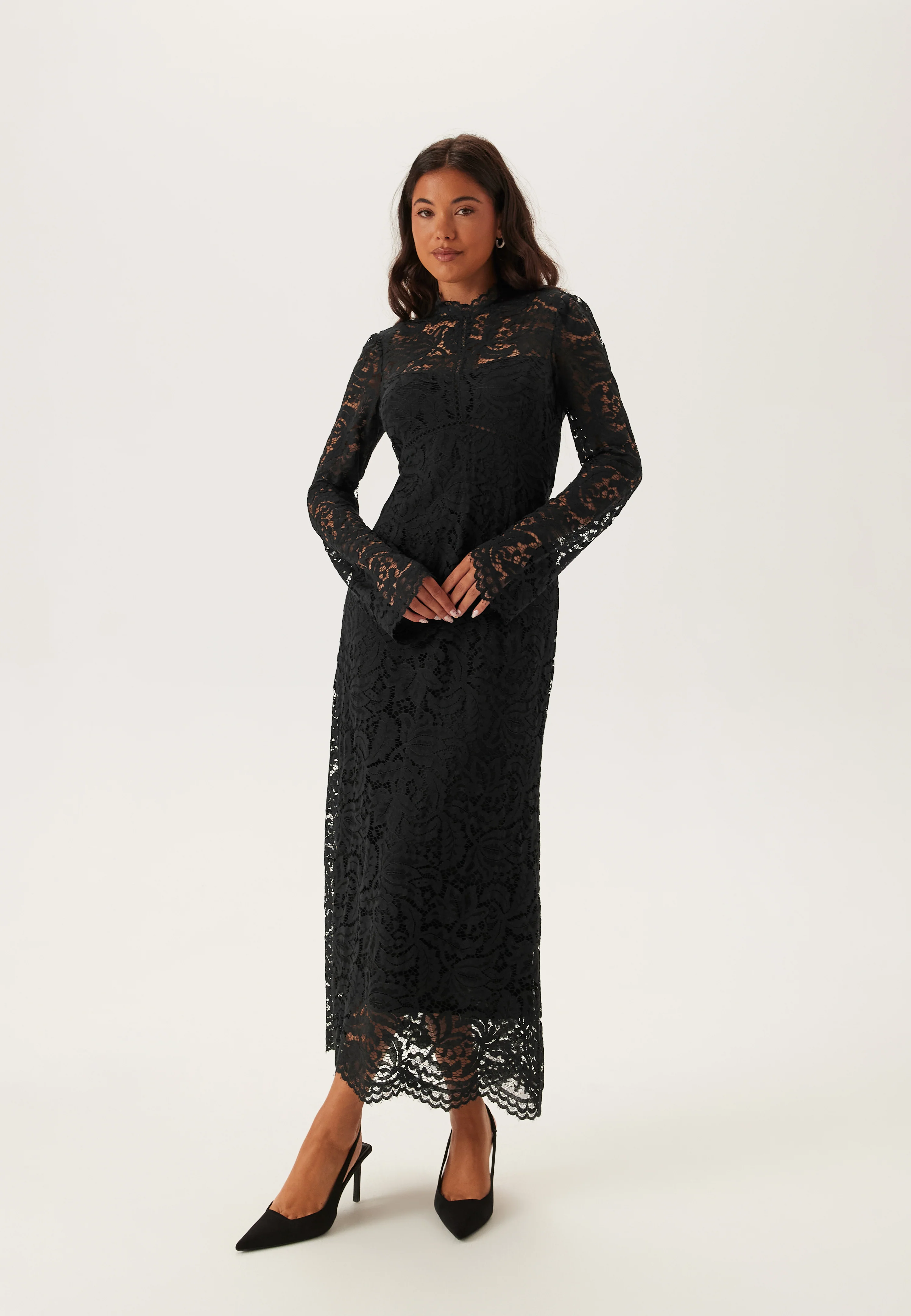 High Neck Cotton Lace Dress - Image 2
