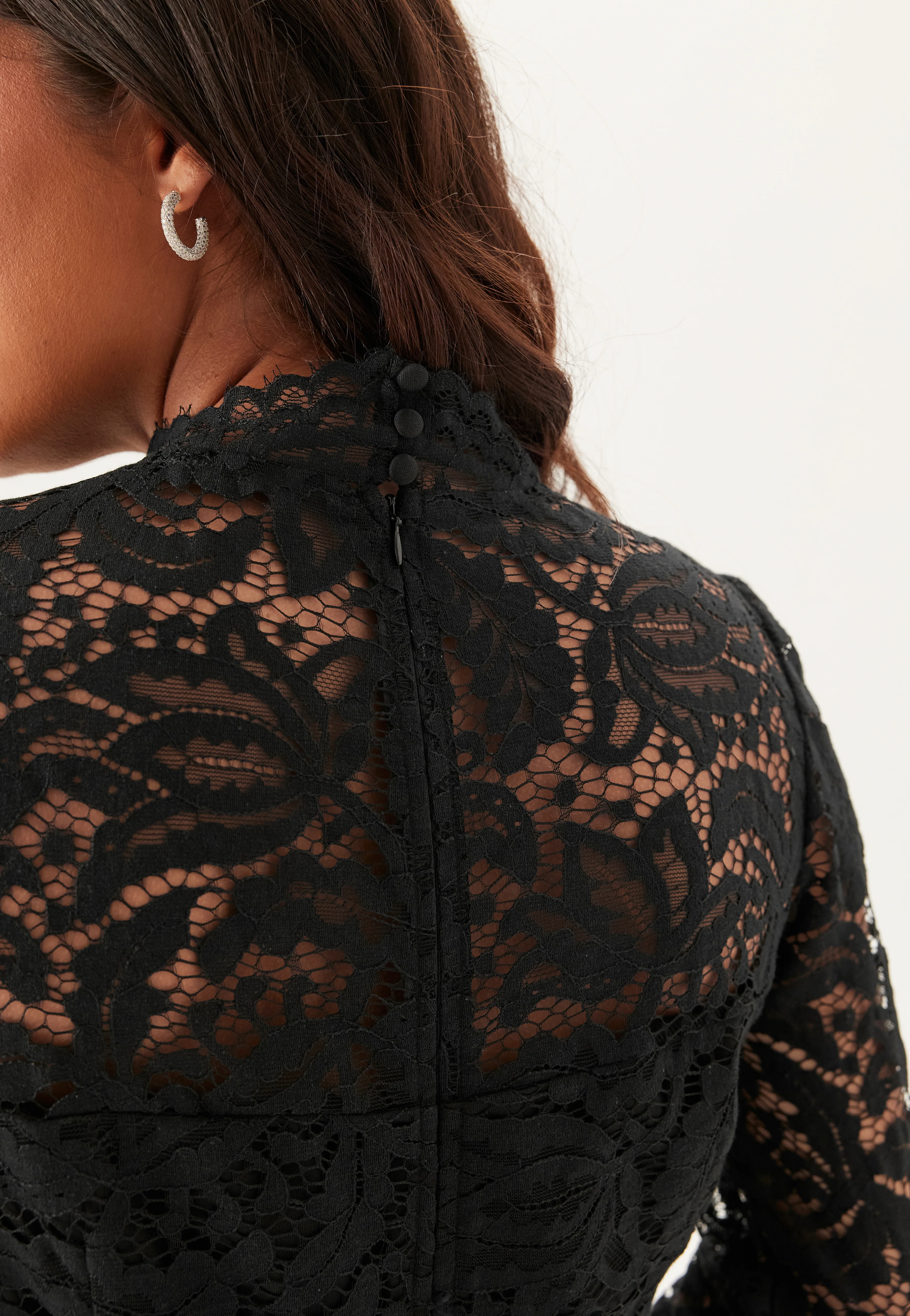 High Neck Cotton Lace Dress - Image 8