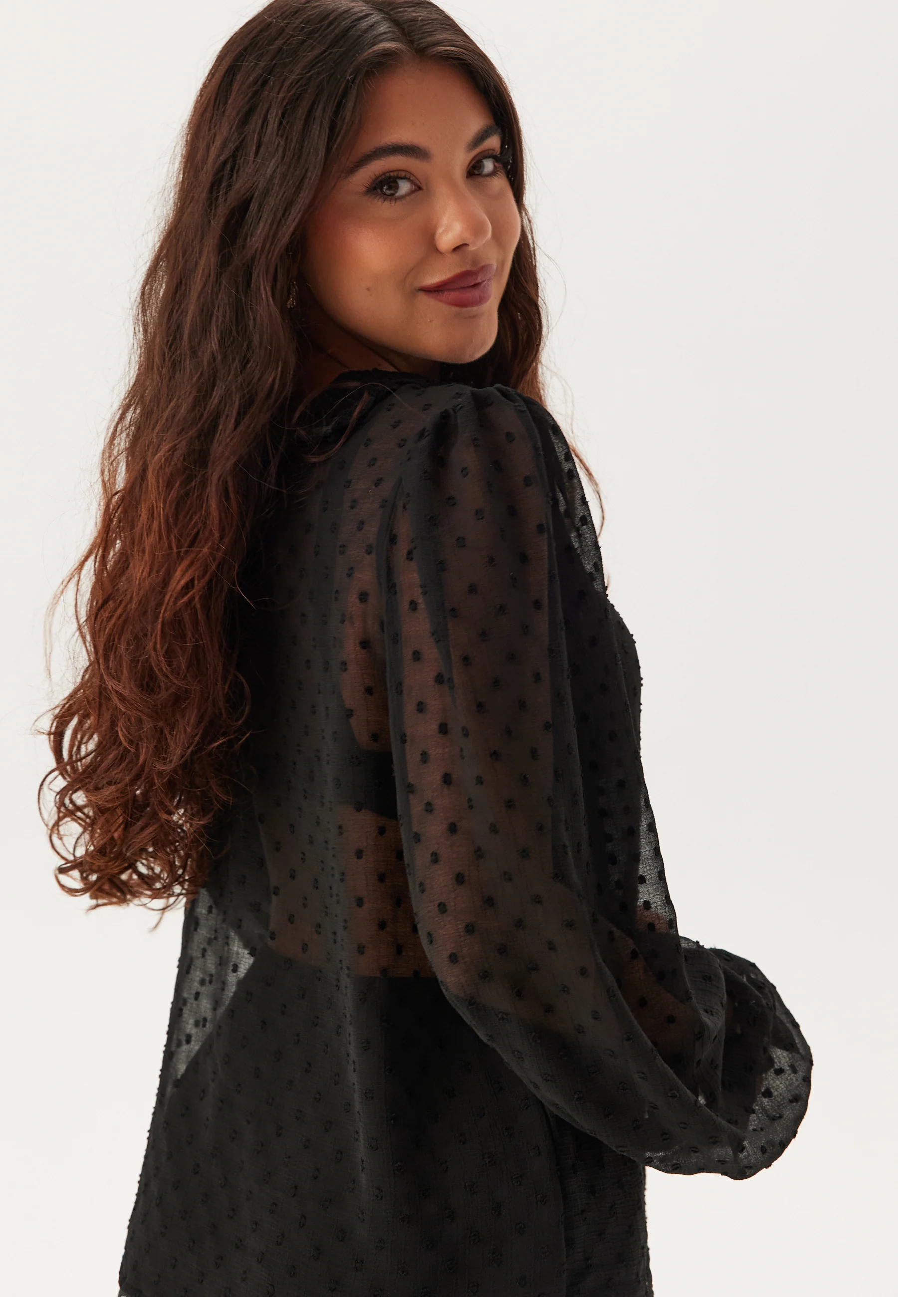 High Neck Dobby Blouse - Image 2