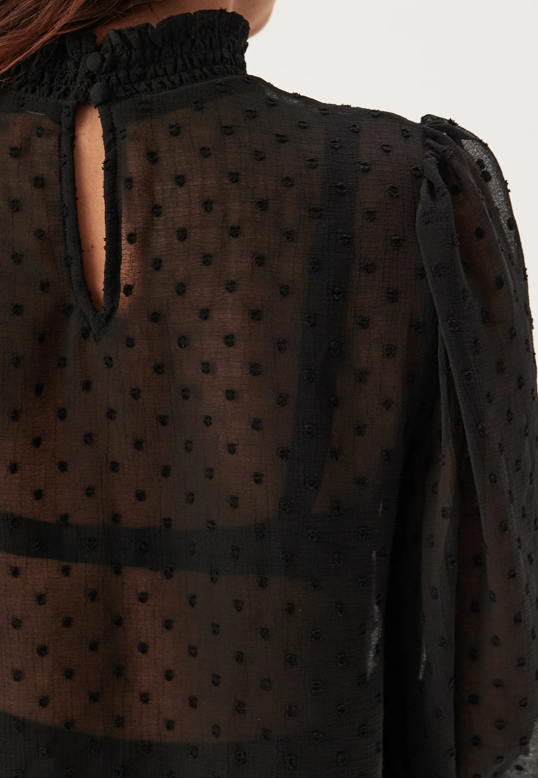 High Neck Dobby Blouse - Image 3