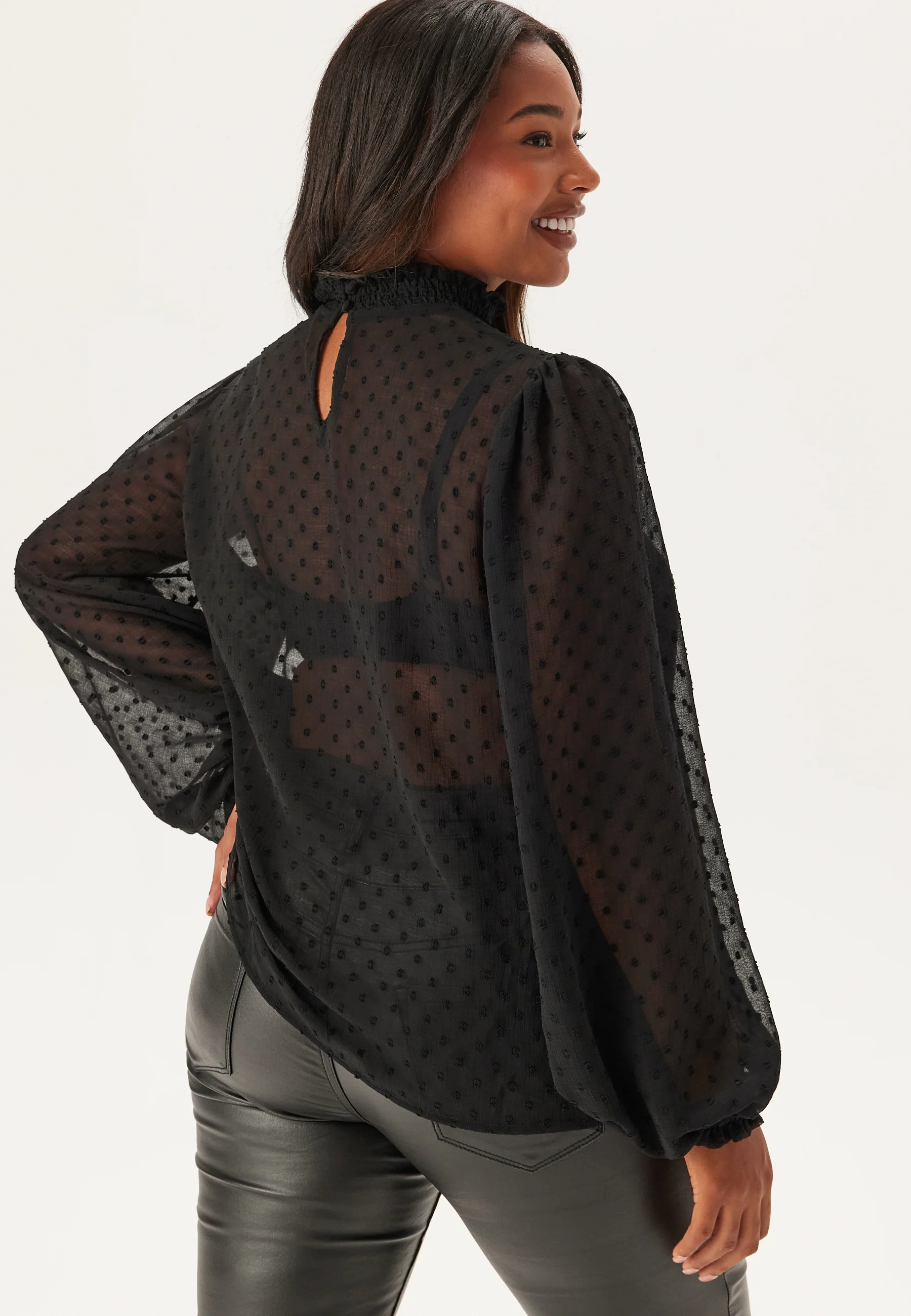 High Neck Dobby Blouse - Image 5