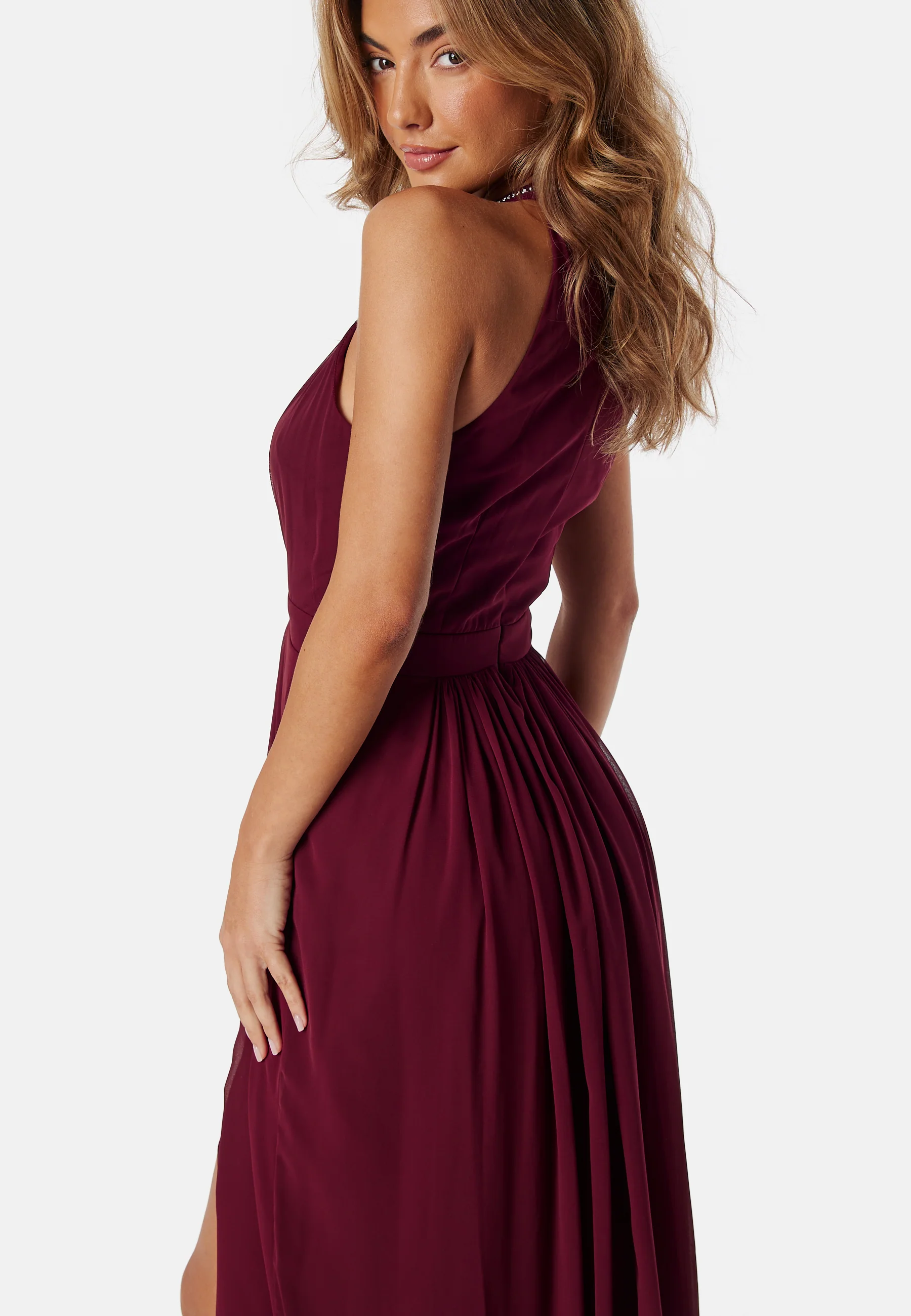 High Neck Maxi Dress With Split - Image 6
