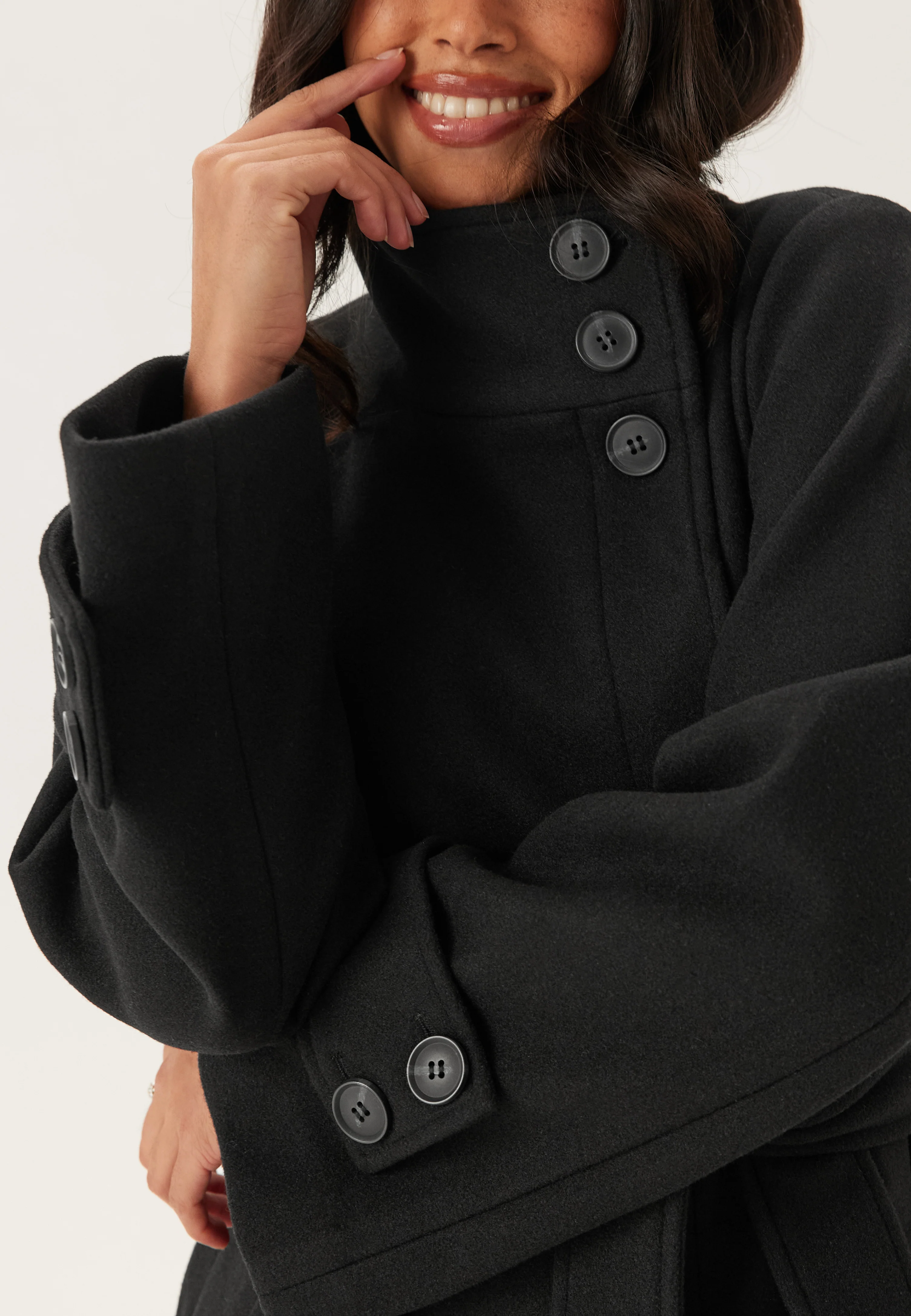 High Neck Midi Coat - Image 4