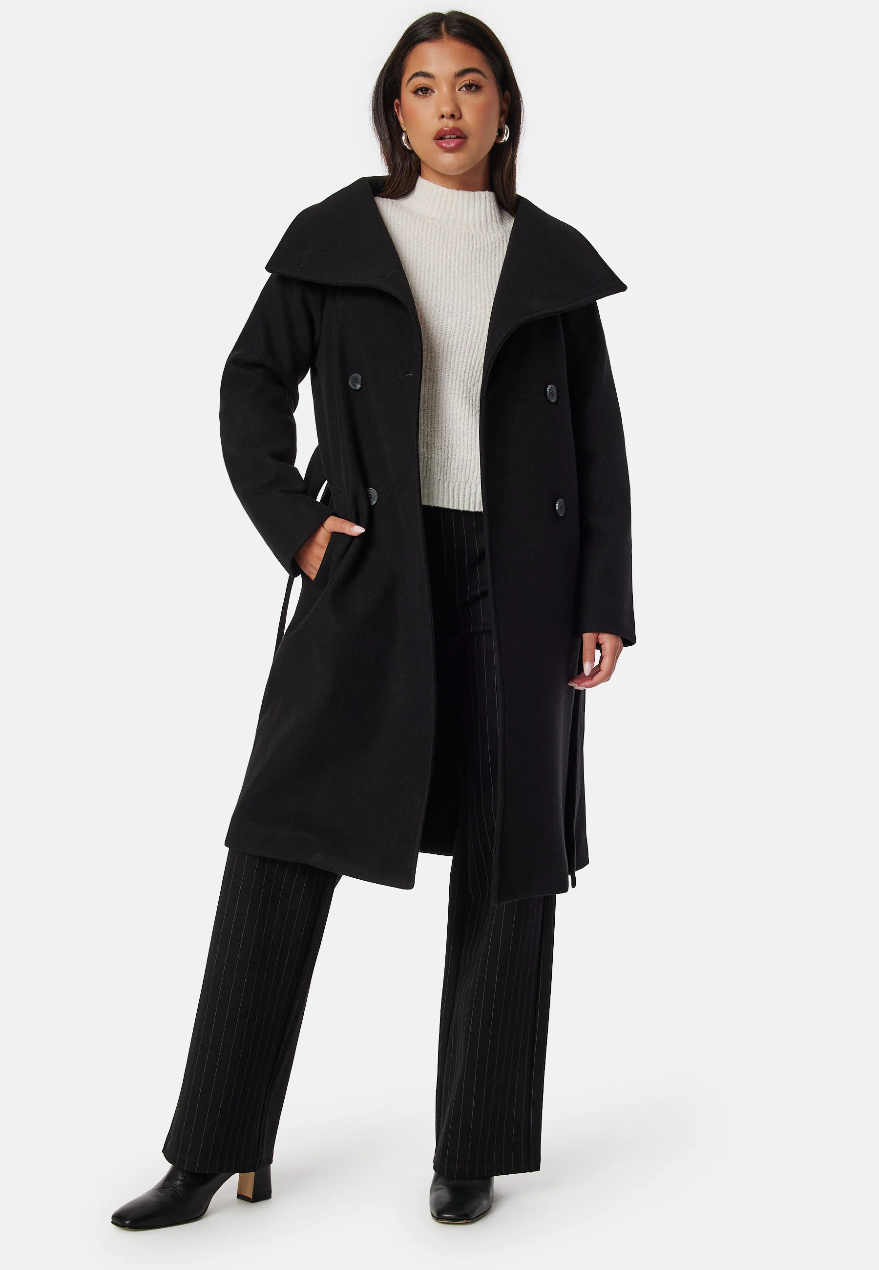 High Neck Midi Coat