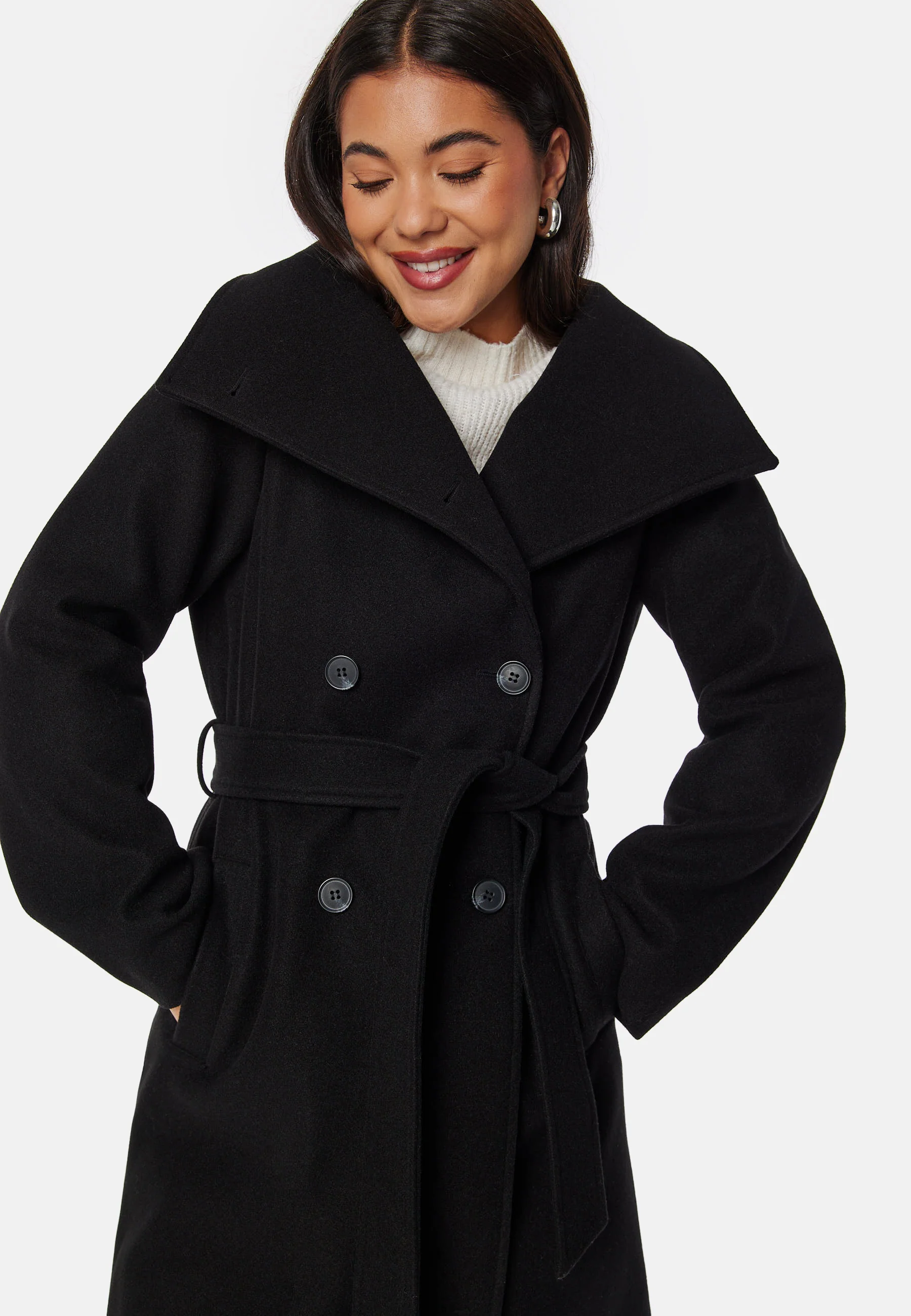 High Neck Midi Coat - Image 2