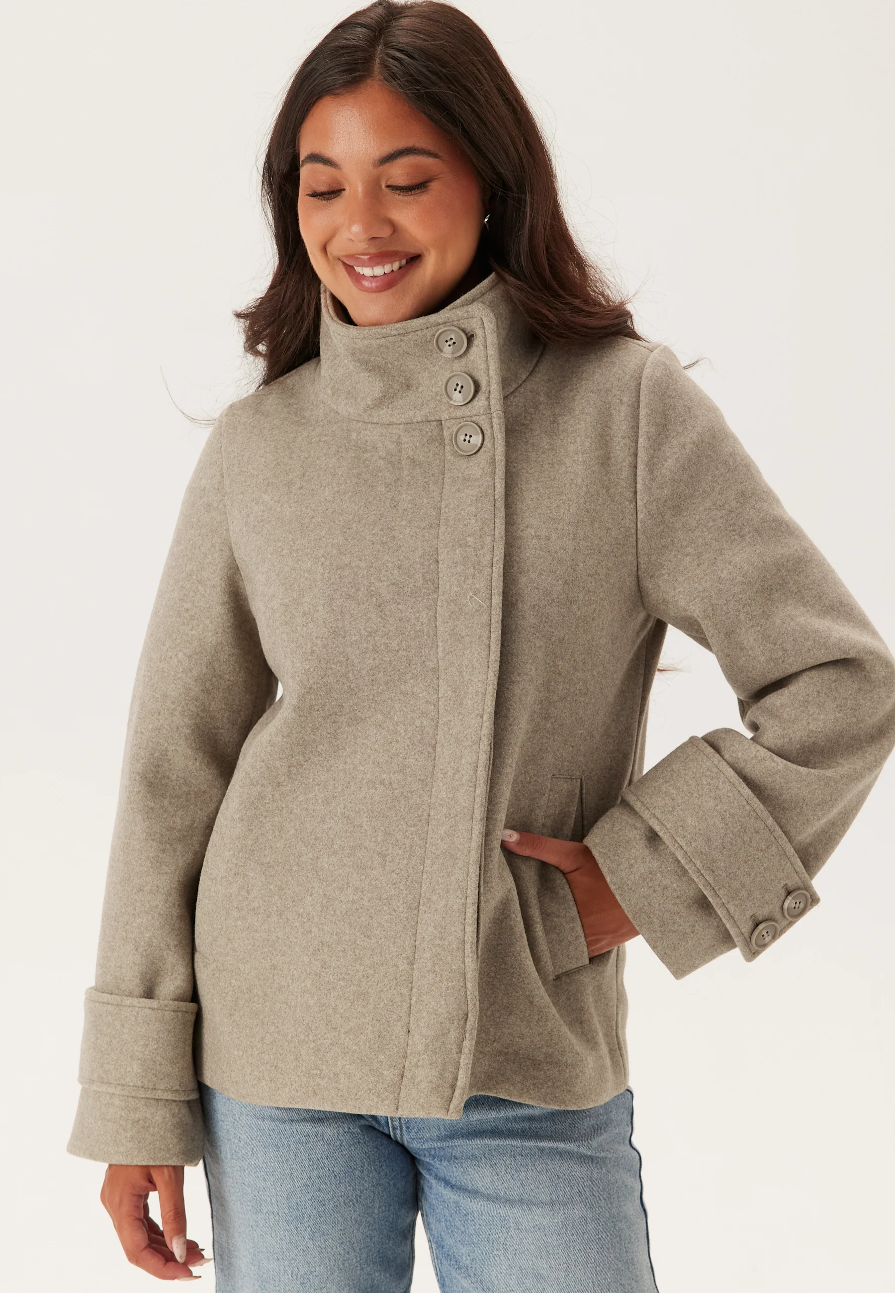 High Neck Short Coat - Image 3