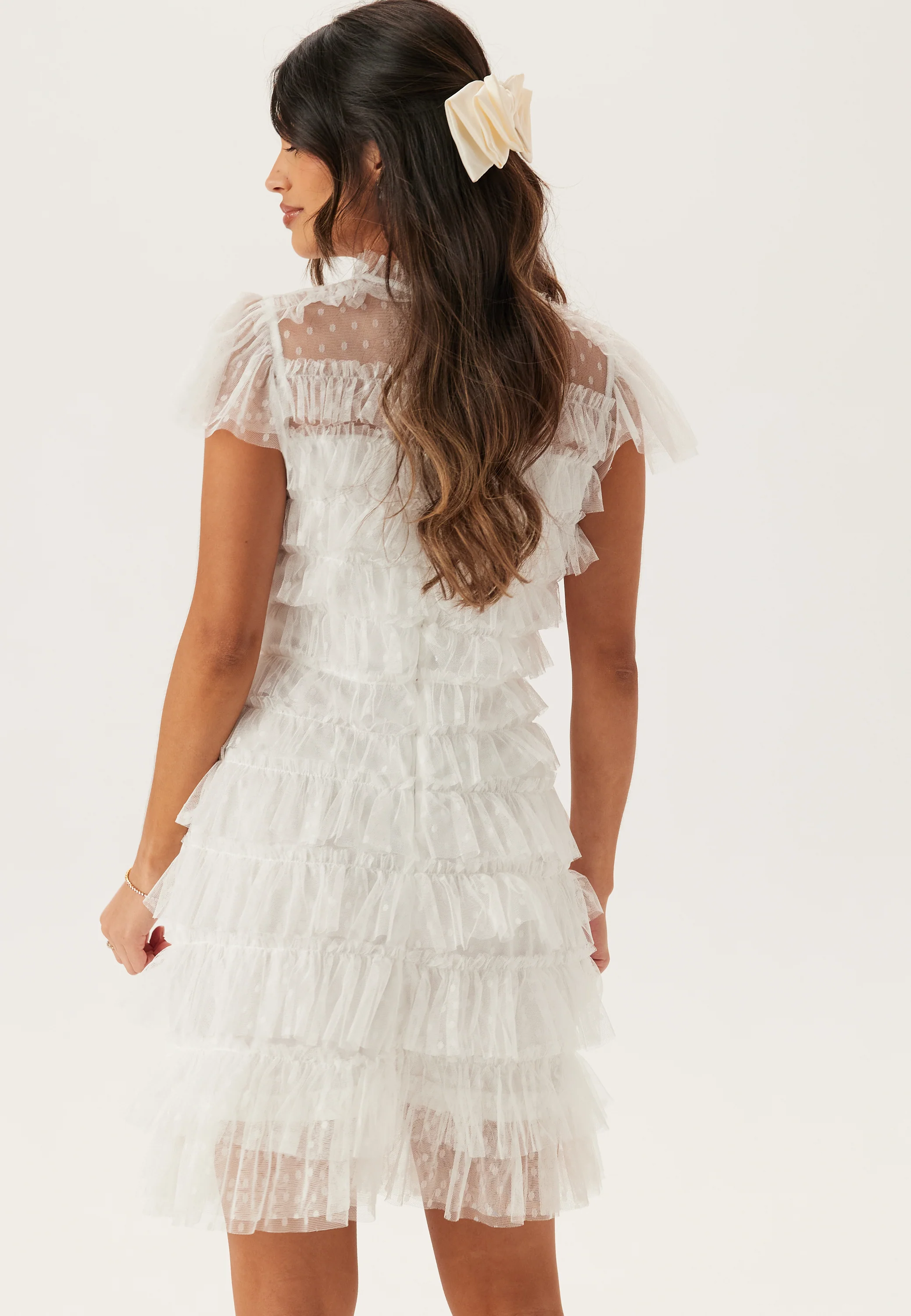 High Neck Tulle Frill Dress - Image 4