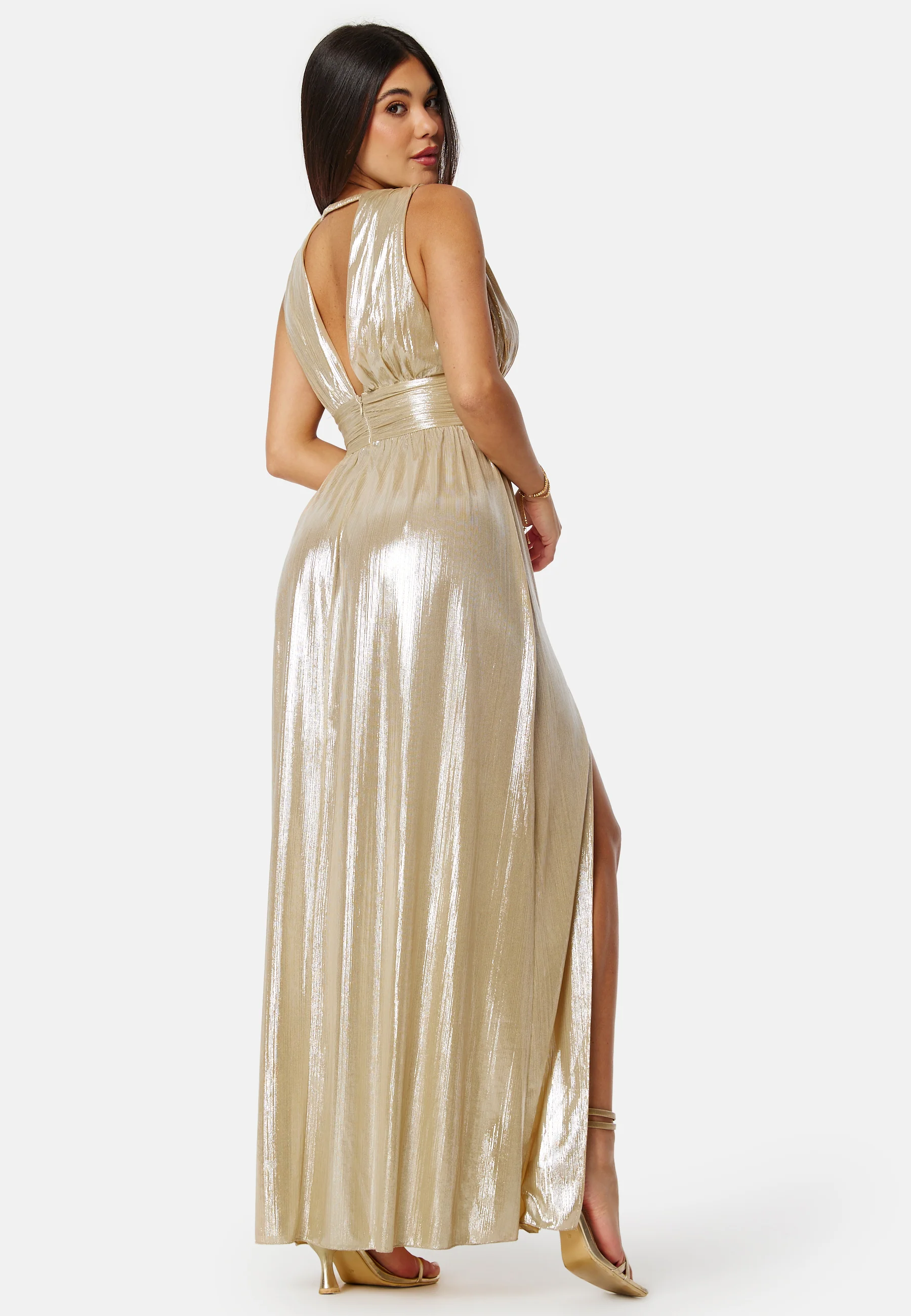 High slit metallic Gown - Image 2