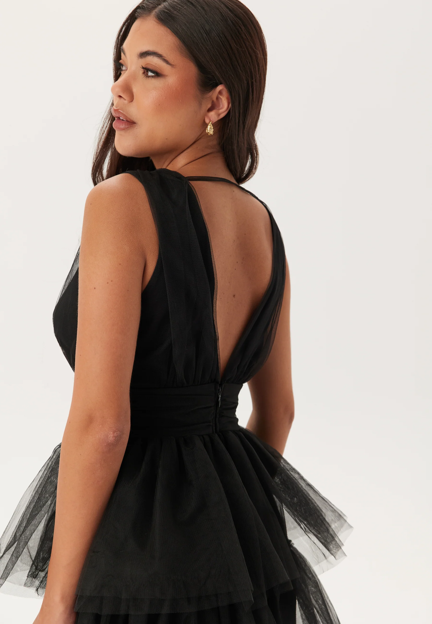 High Slit Tulle Maxi Dress - Image 4
