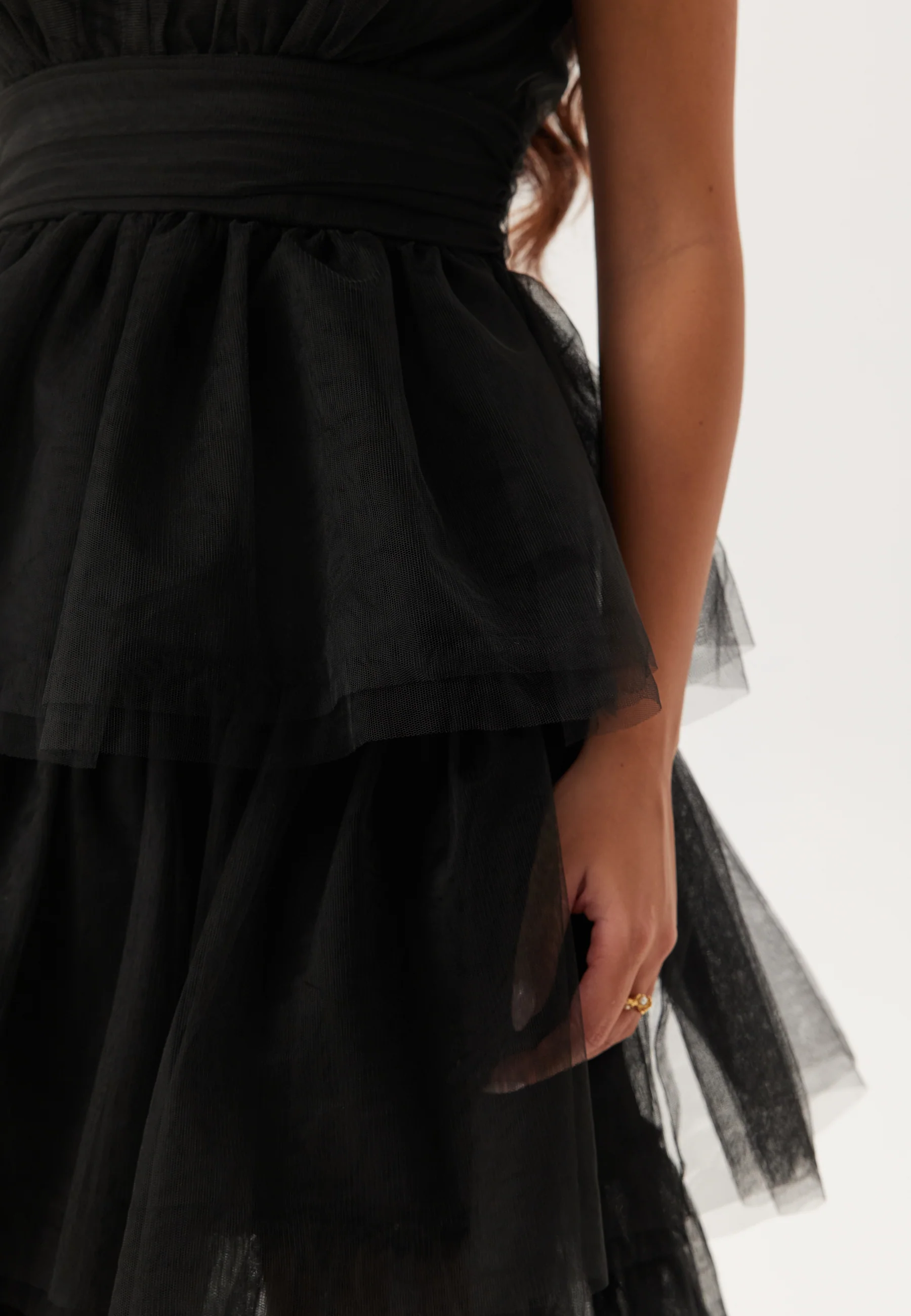 High Slit Tulle Maxi Dress - Image 6
