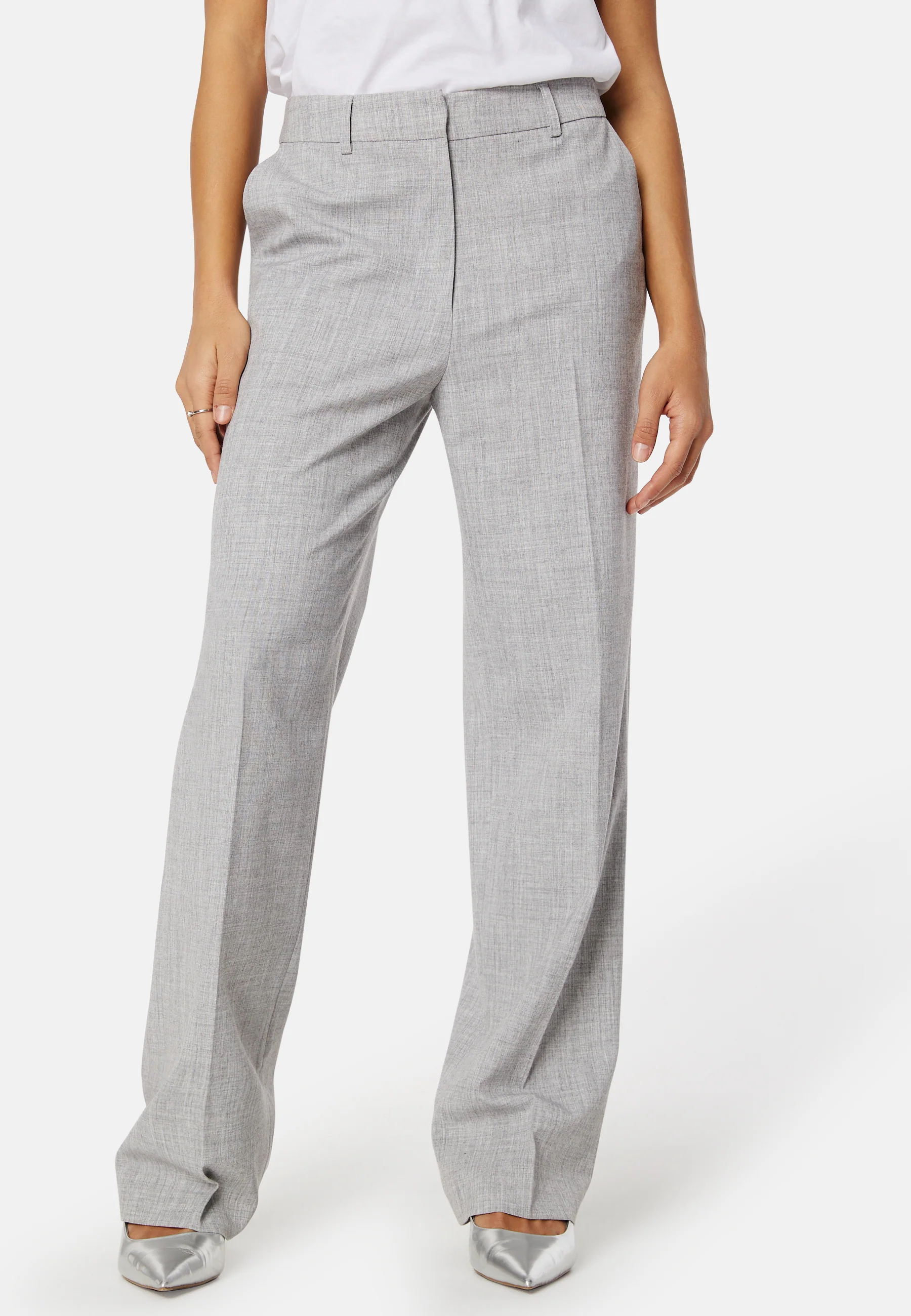 High Waist Melange Suit Pants