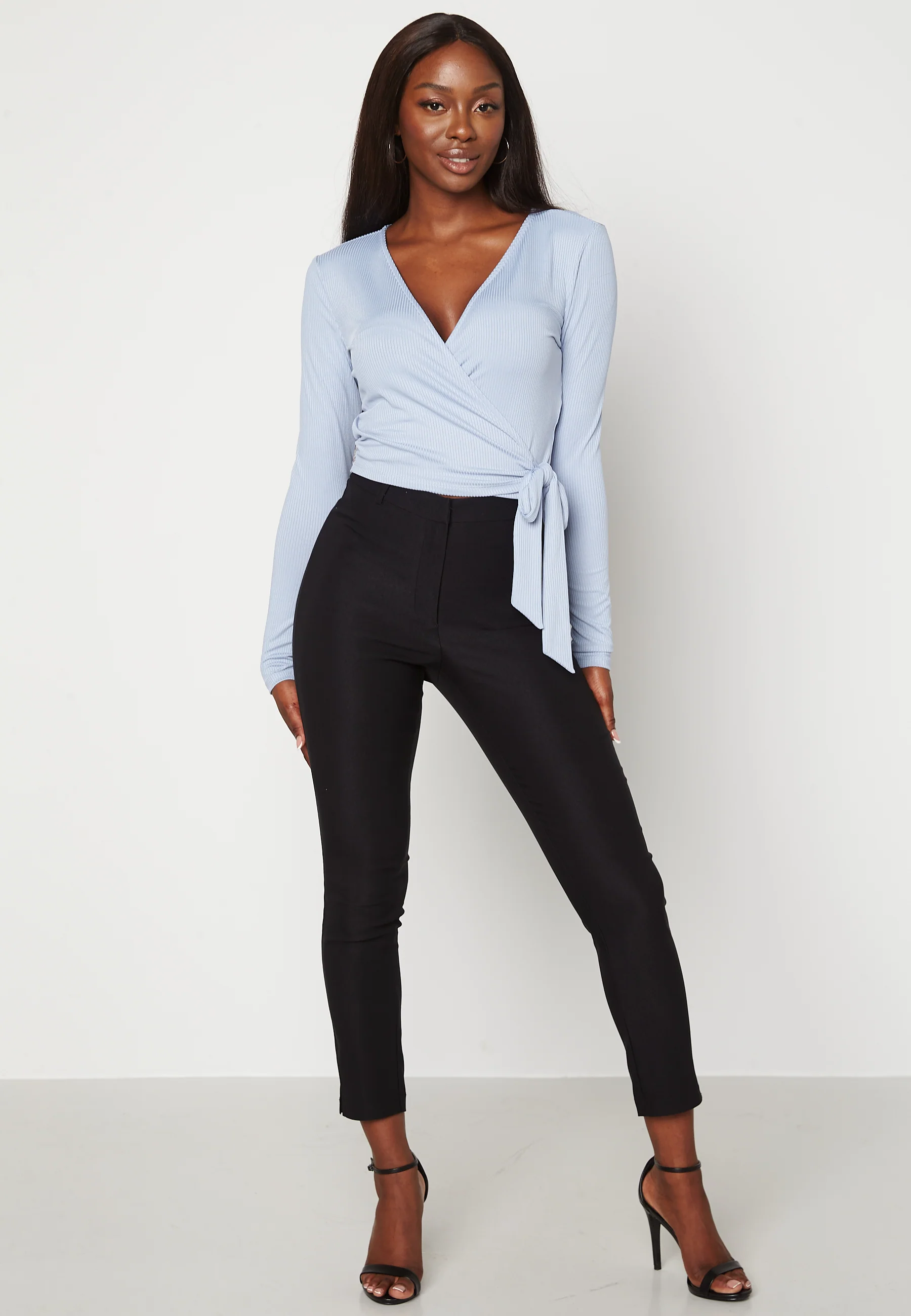 High Waist Stretchy Ankle Slit Trousers - Image 6