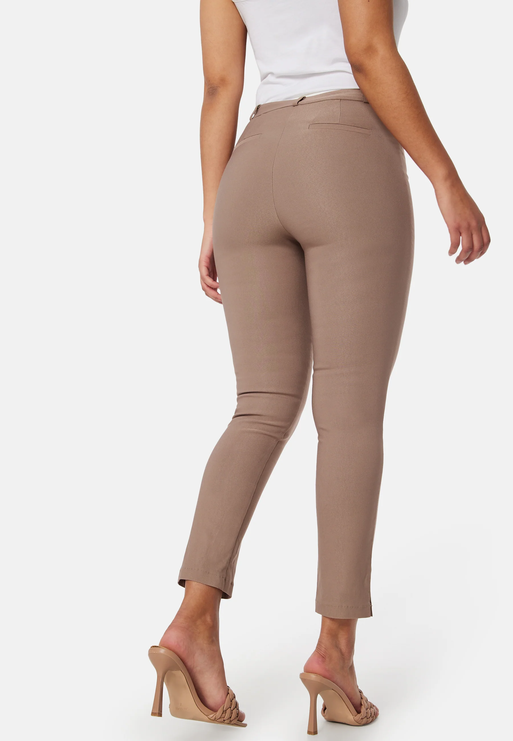 High Waist Stretchy Ankle Slit Trousers - Image 2