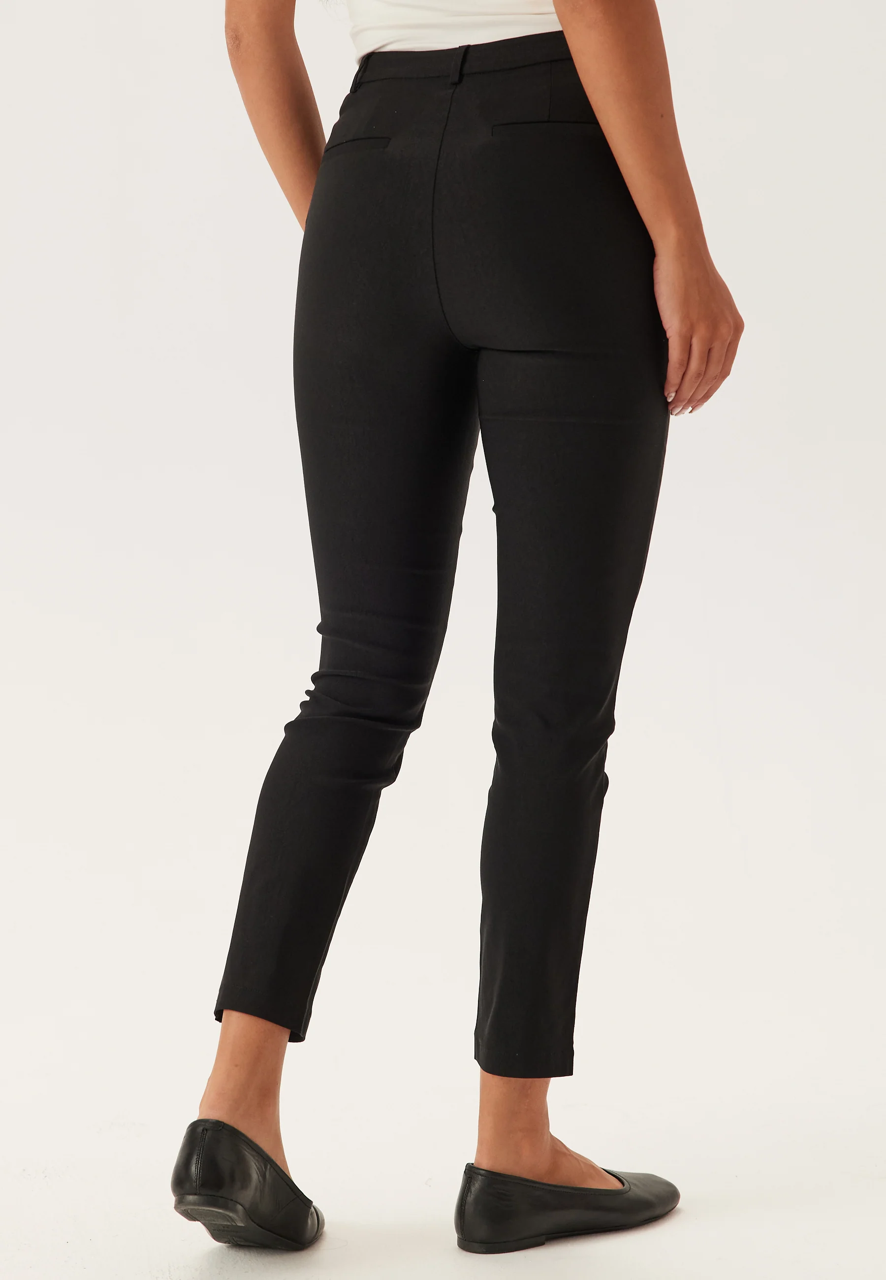 High Waist Stretchy Cropped Slit Trousers - Image 3
