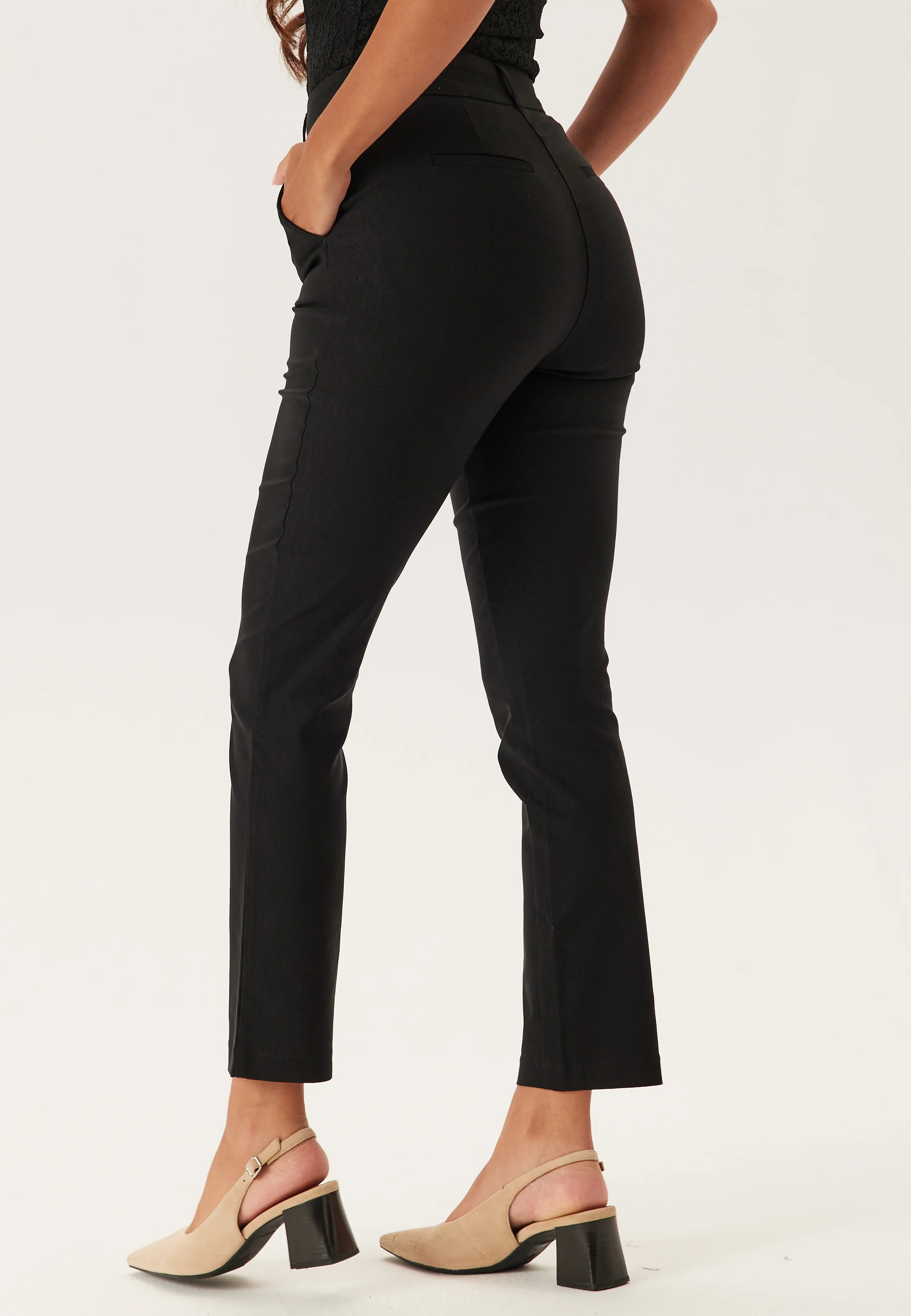 High Waist Stretchy Front Pocket Trousers - Image 2
