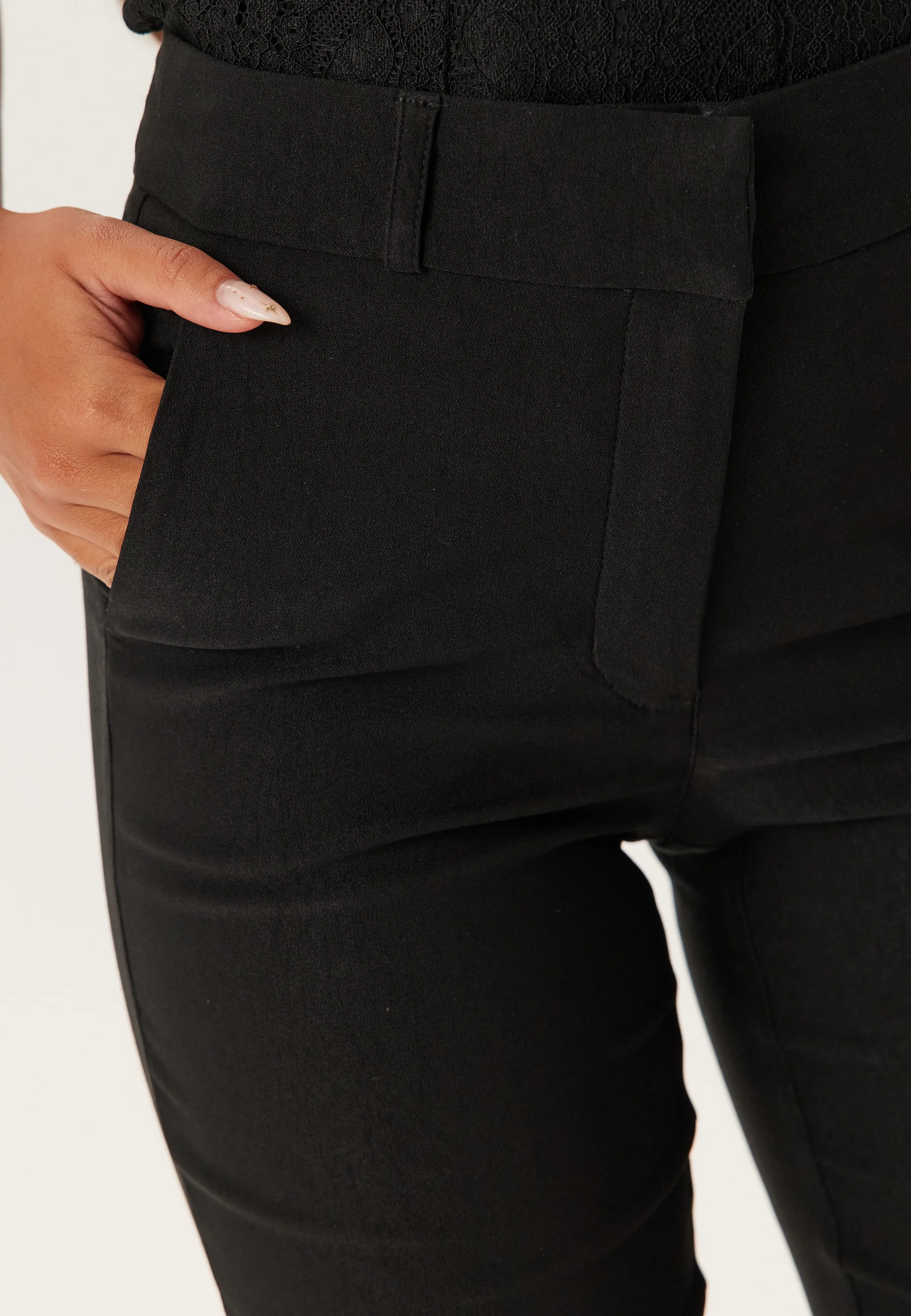High Waist Stretchy Front Pocket Trousers - Image 4