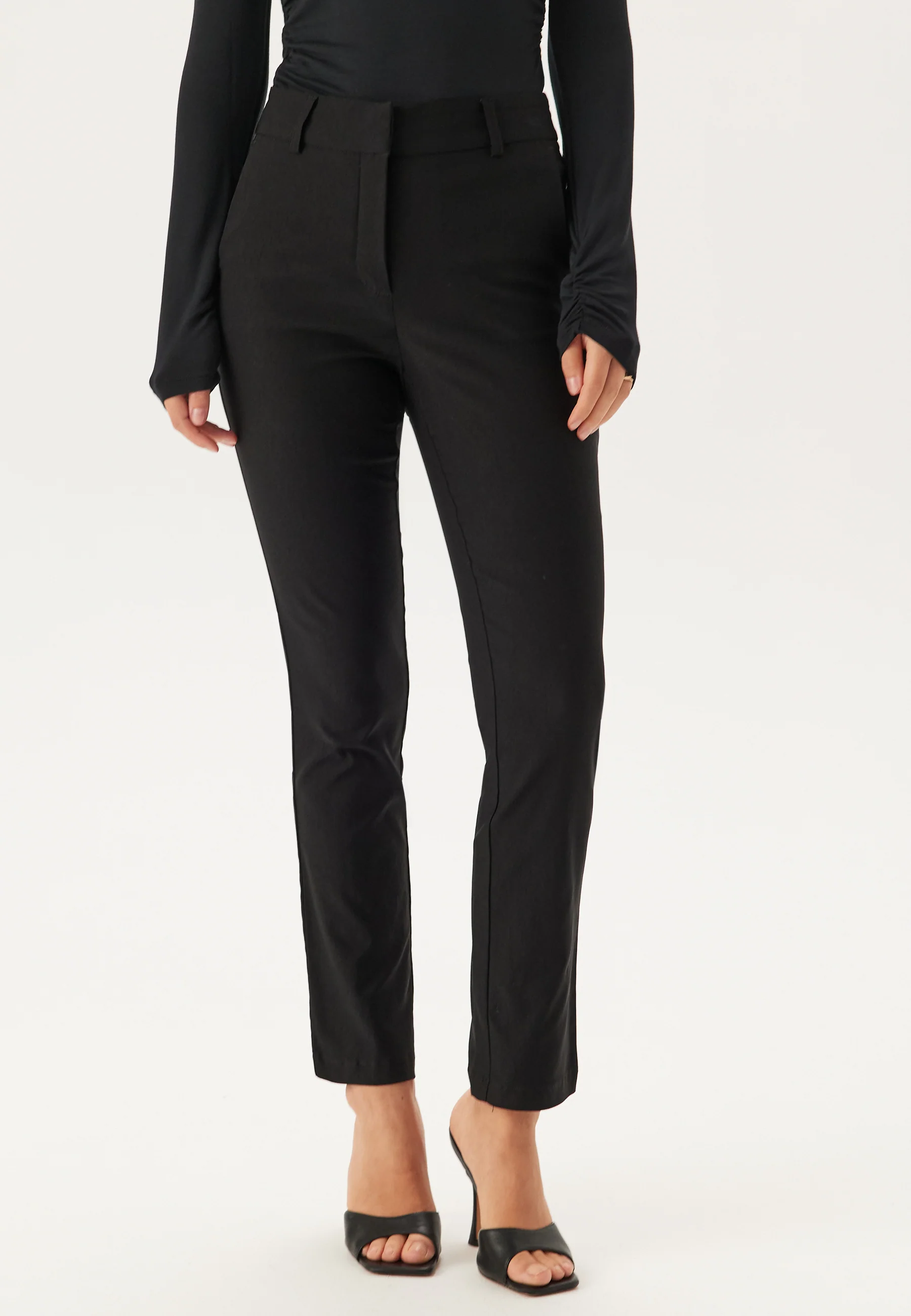High Waist Stretchy Front Pocket Trousers - Image 2