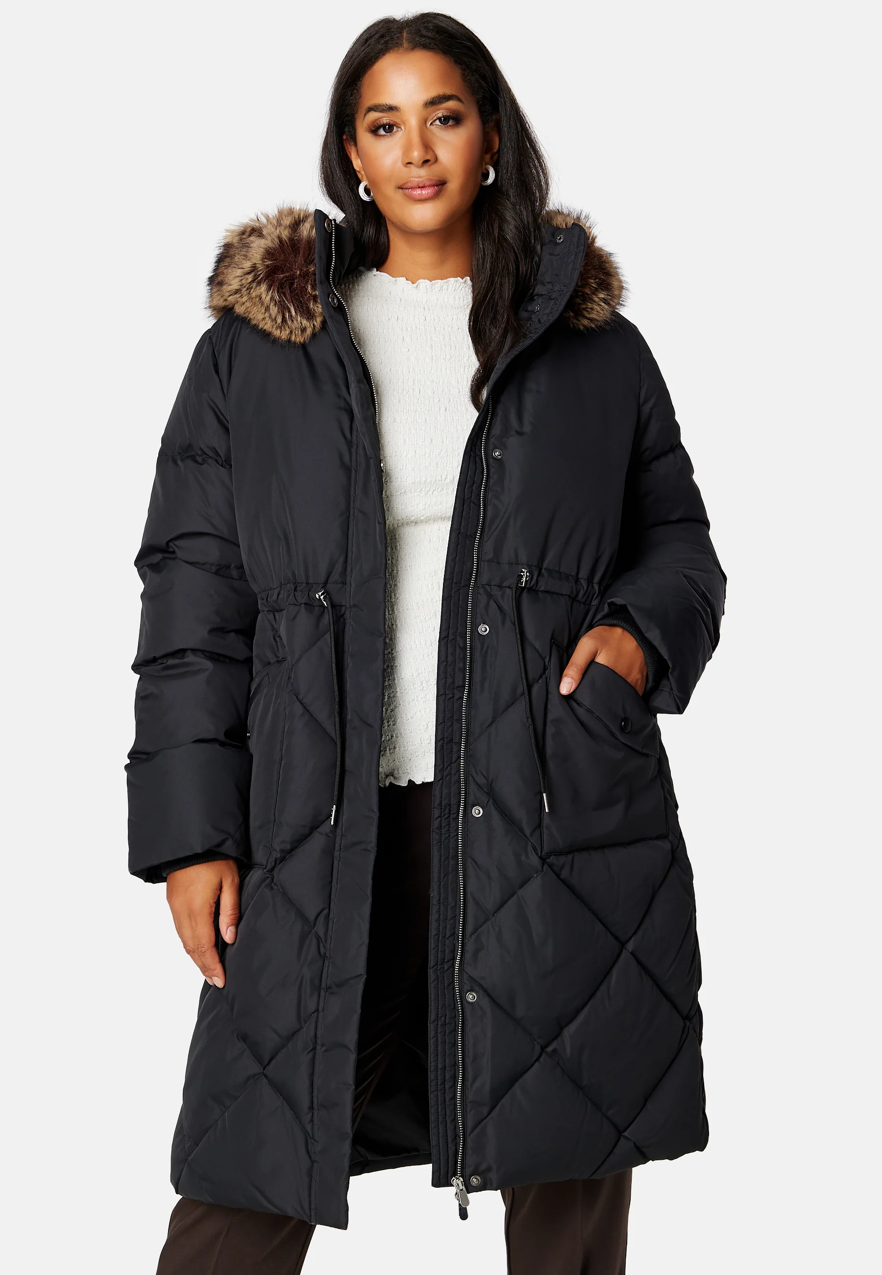Hooded Long Down Jacket - Image 11