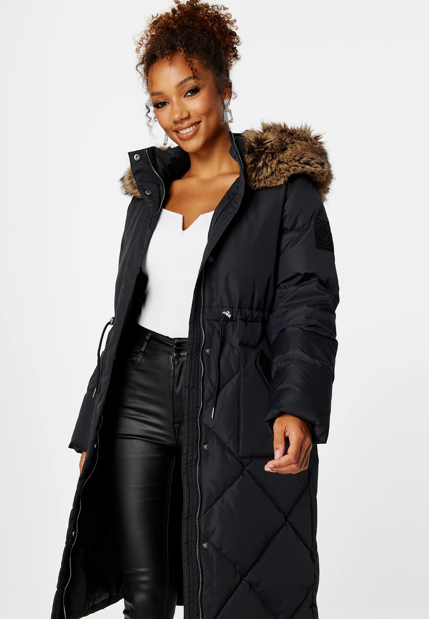Hooded Long Down Jacket - Image 3