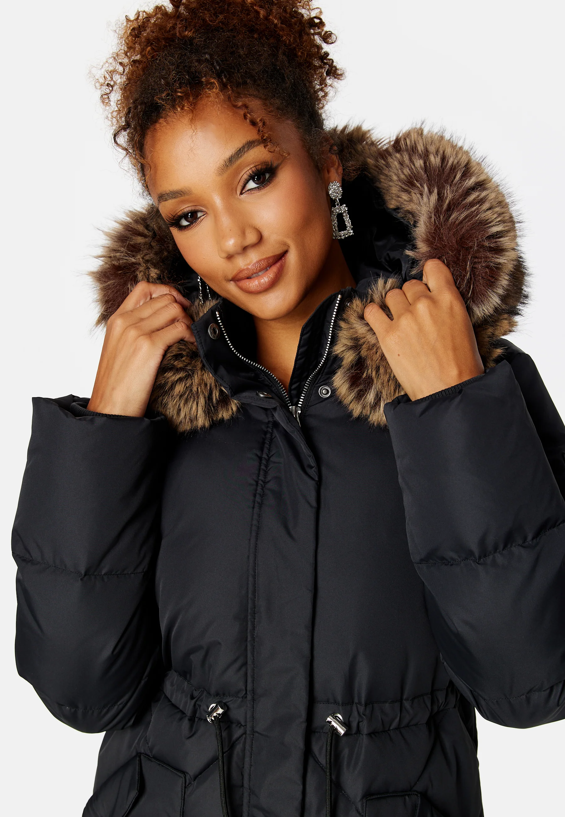 Hooded Long Down Jacket - Image 4