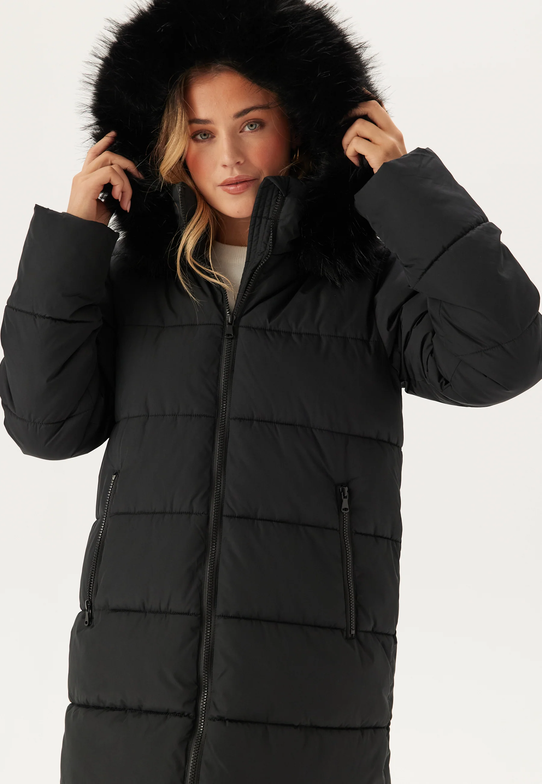 Hooded Padded Long Jacket - Image 2