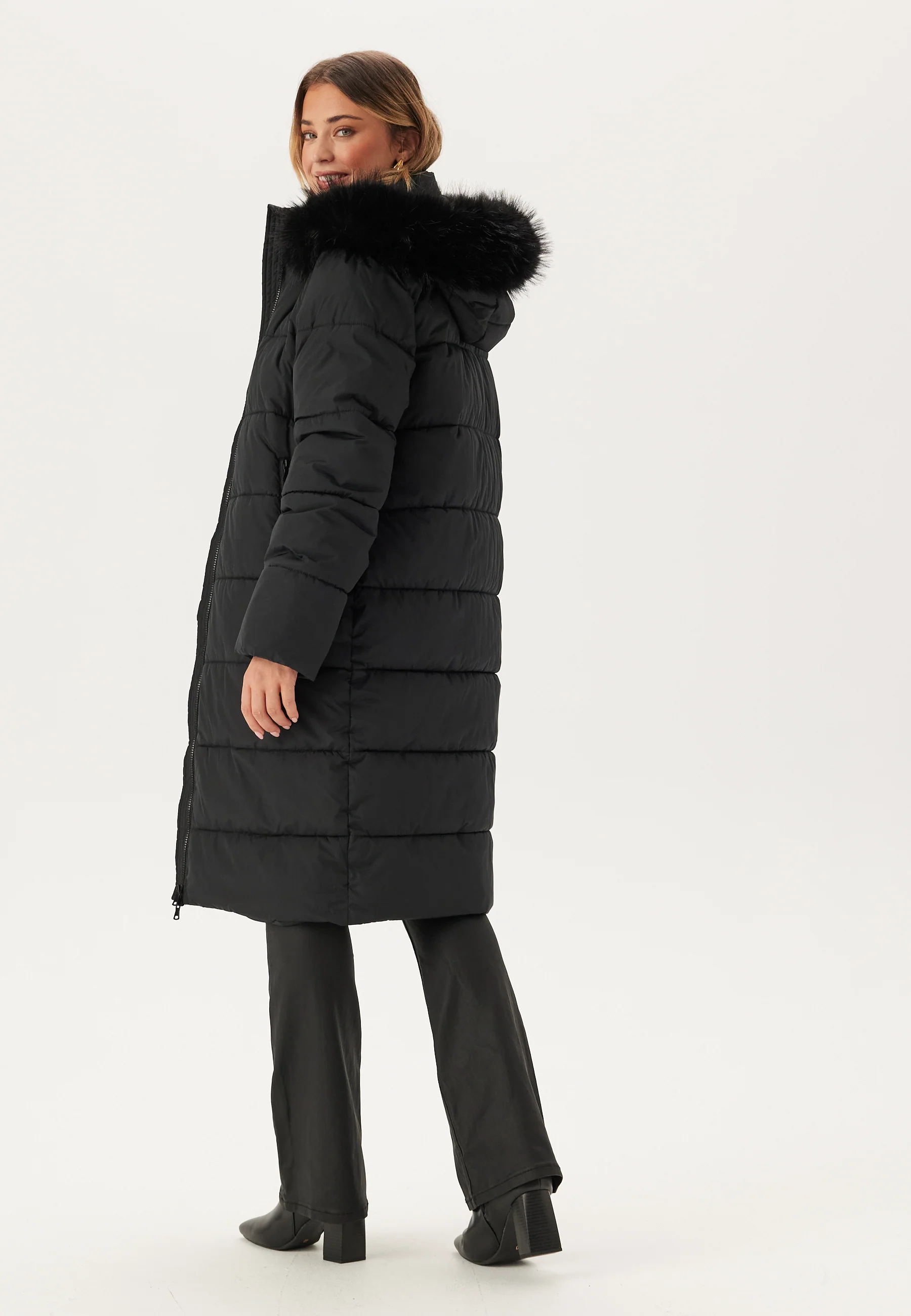Hooded Padded Long Jacket - Image 3