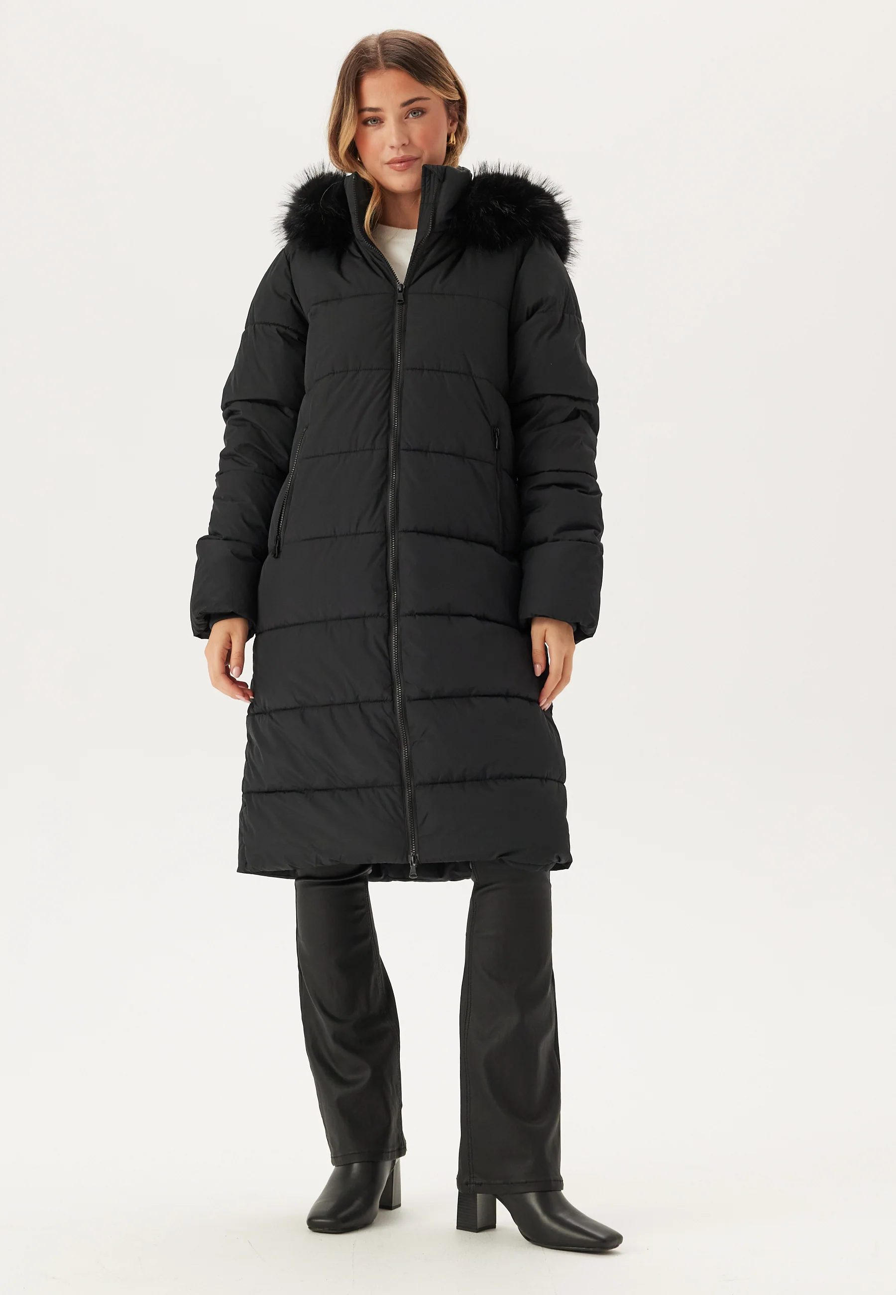Hooded Padded Long Jacket - Image 4