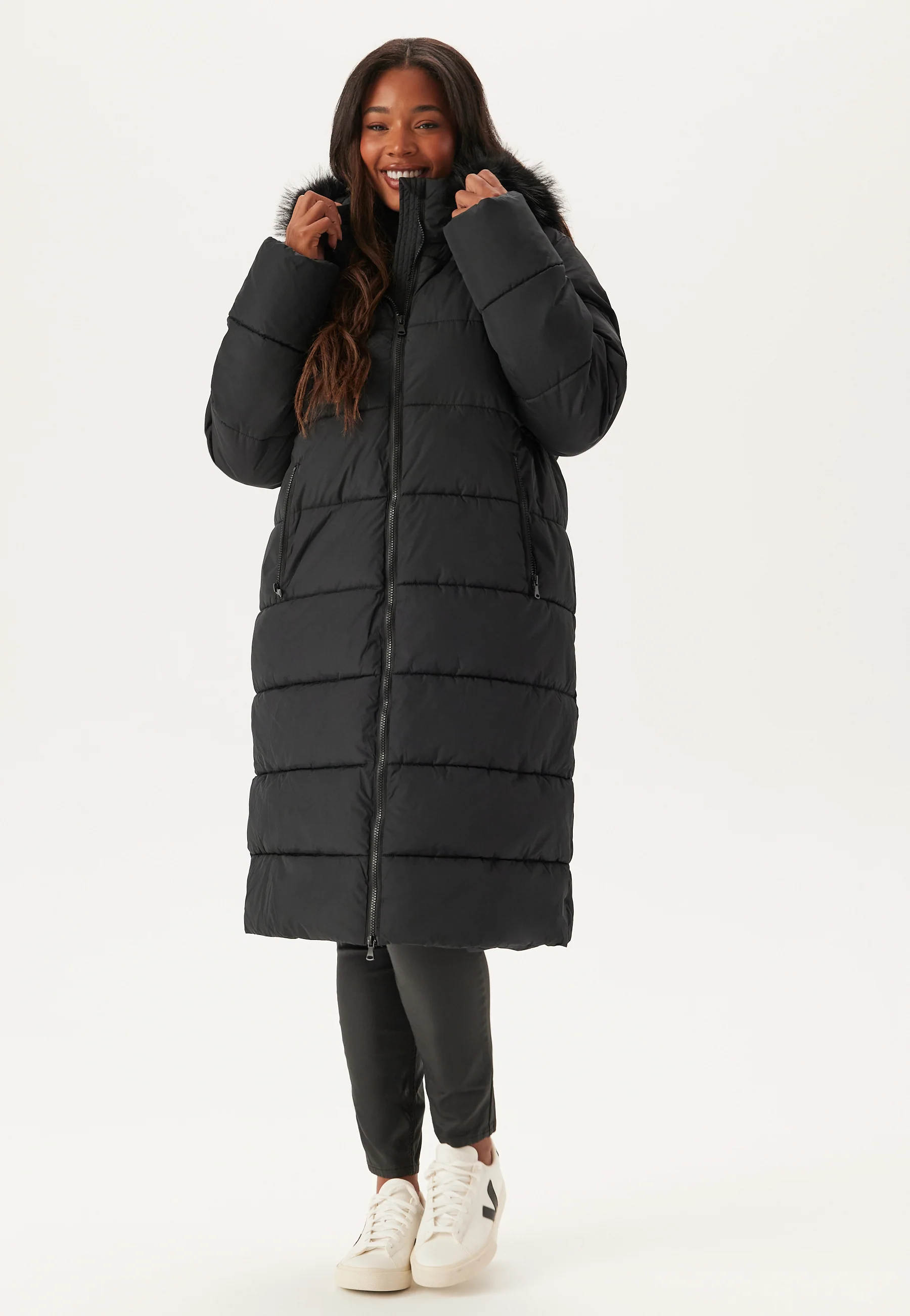 Hooded Padded Long Jacket - Image 5