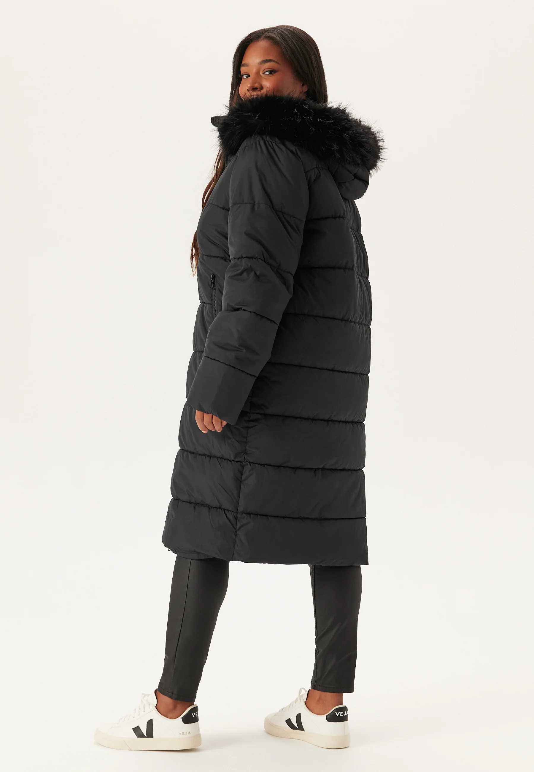 Hooded Padded Long Jacket - Image 6