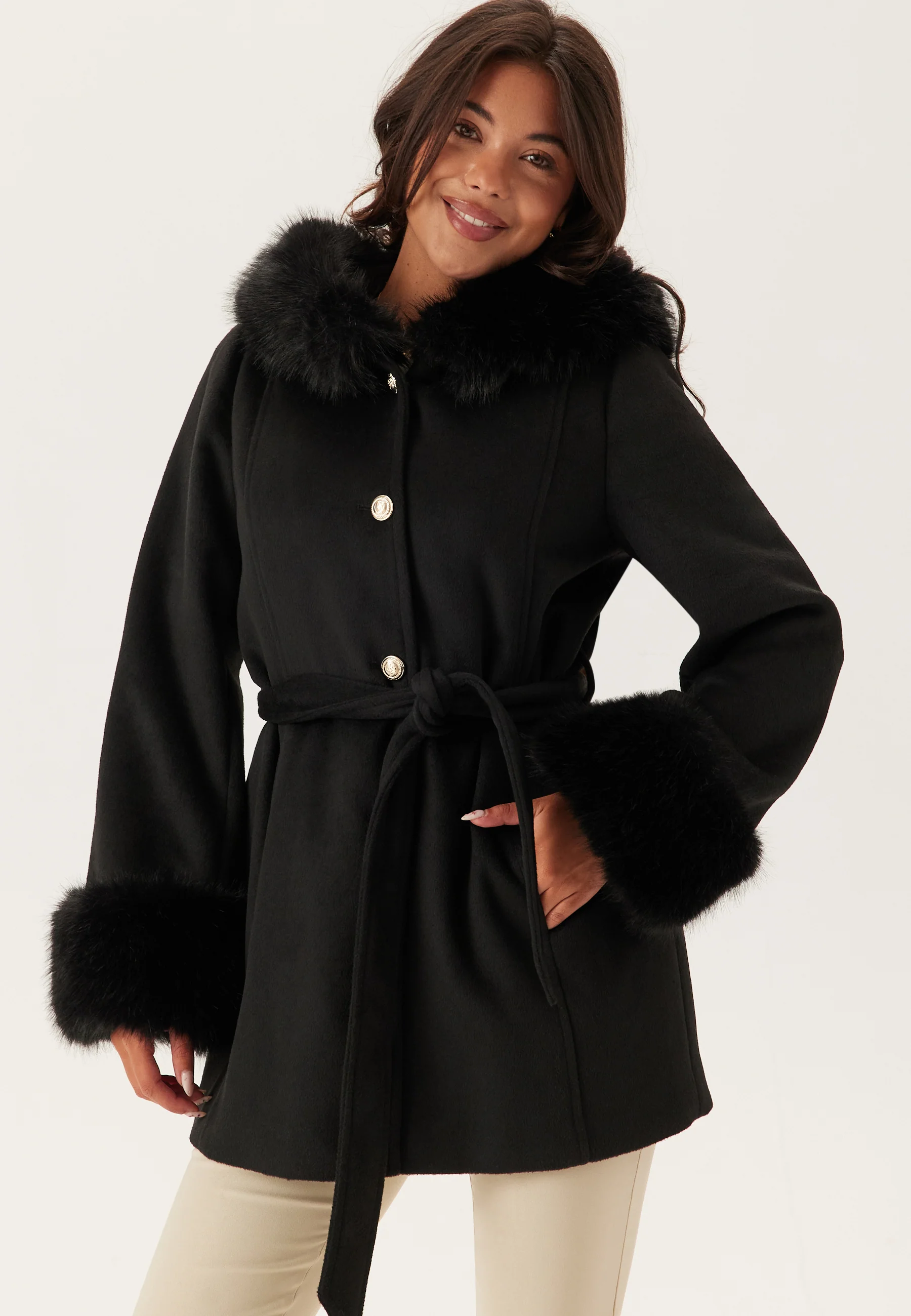Hooded Wool Blend Coat - Image 2