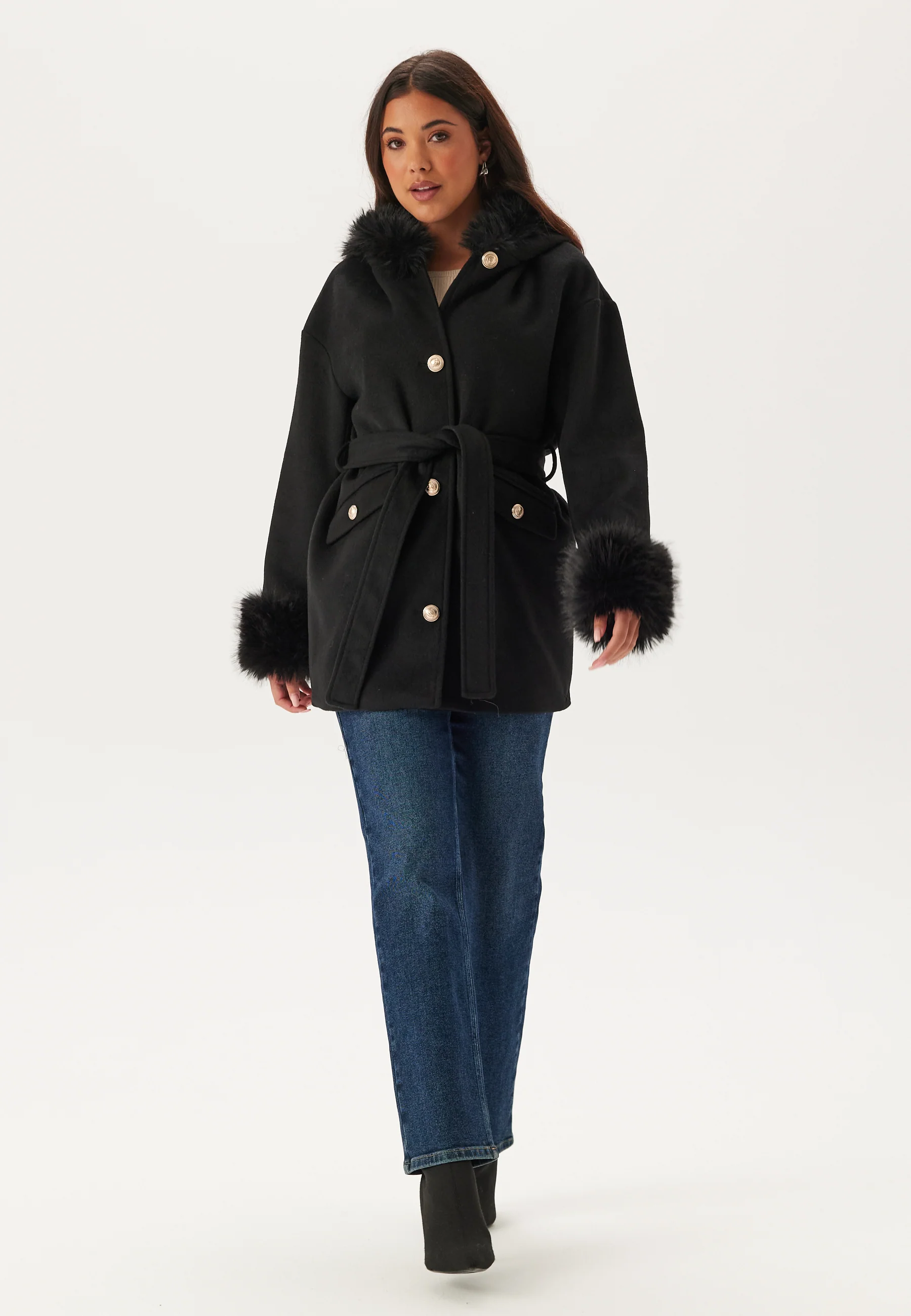 Hooded Wool Blend Coat - Image 6