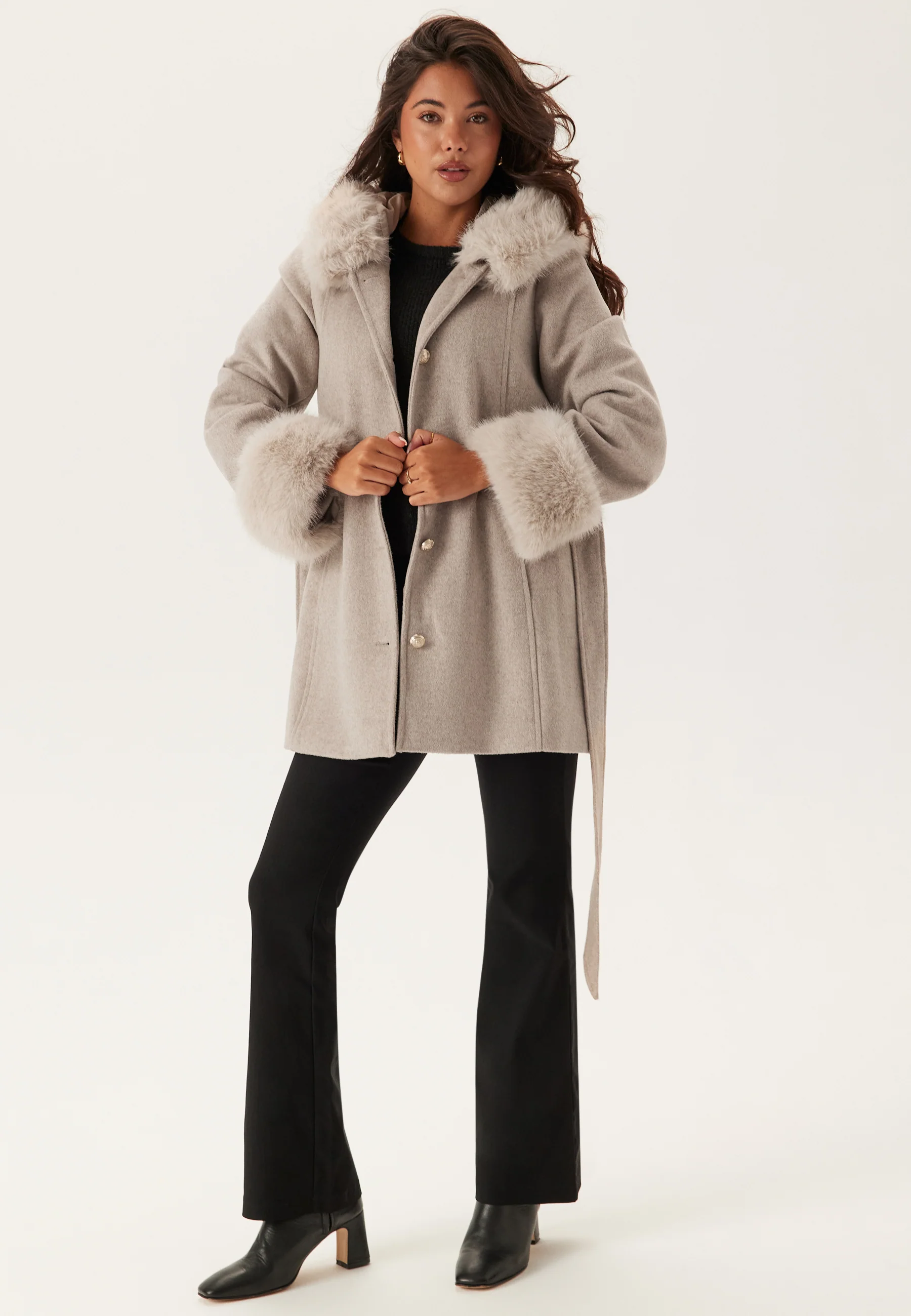 Hooded Wool Blend Coat - Image 5