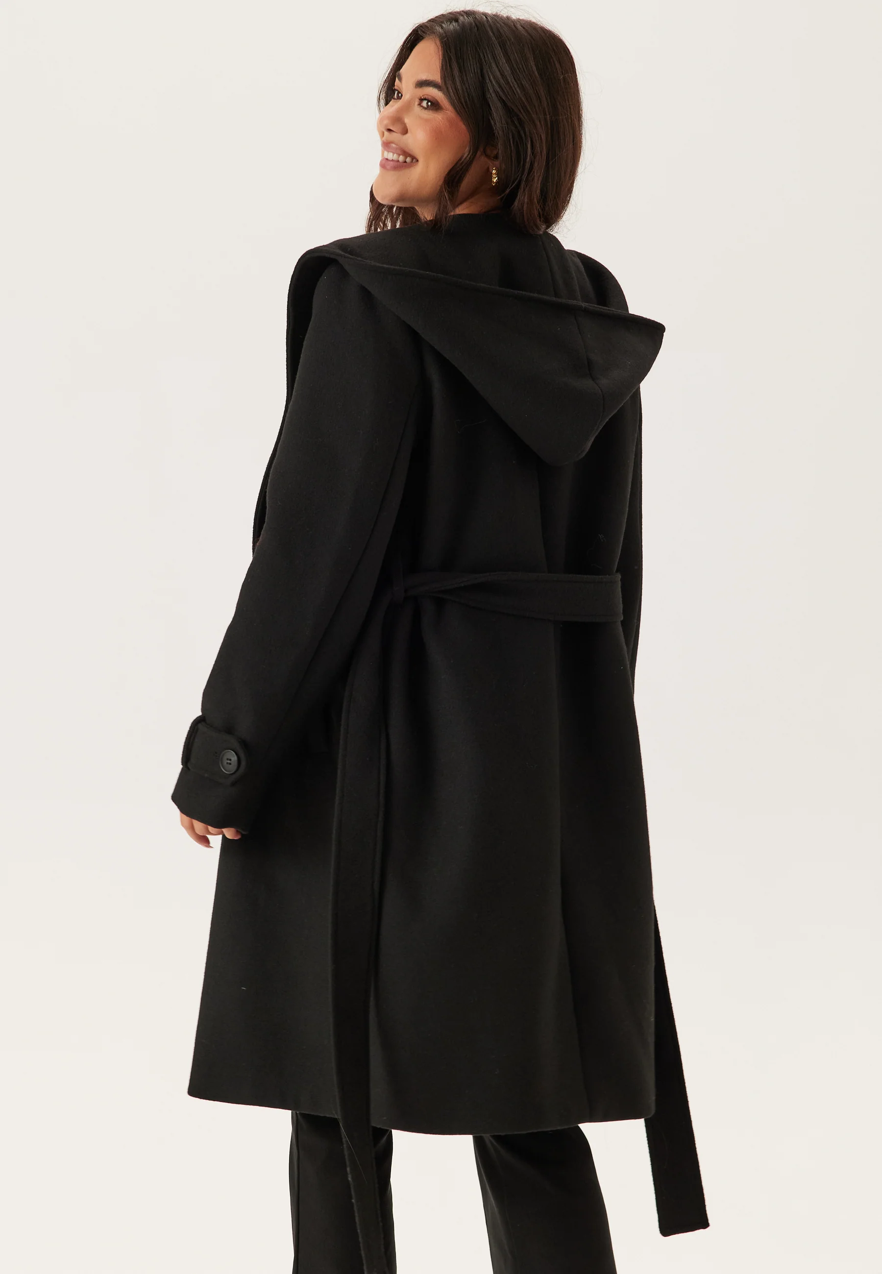 Hooded Wool Mix Coat - Image 2