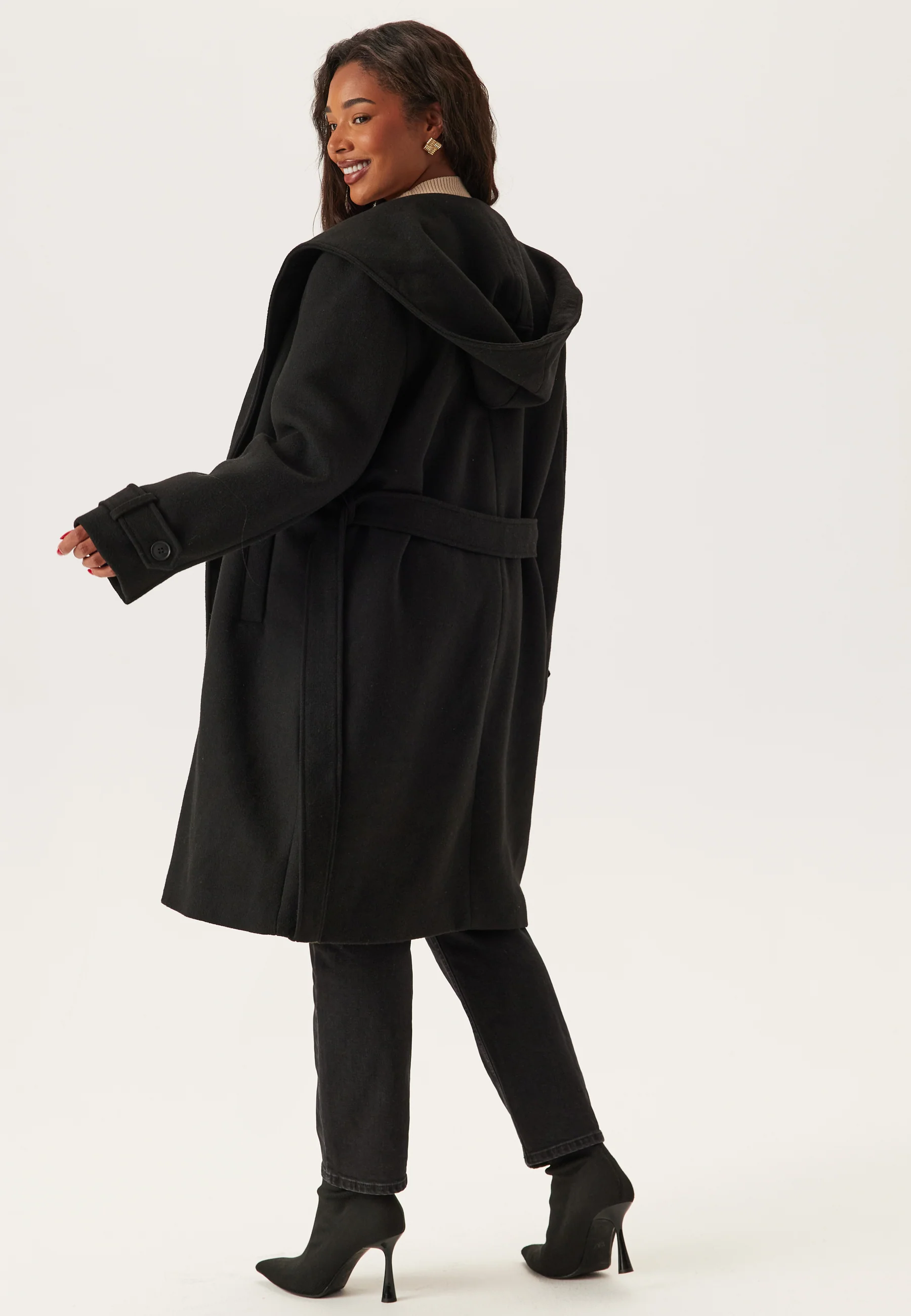 Hooded Wool Mix Coat - Image 6